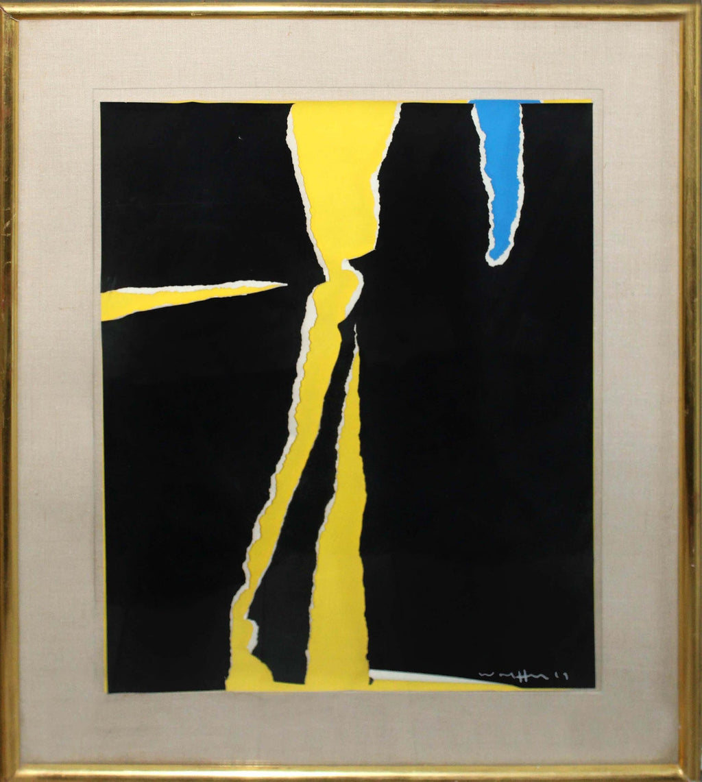 Bay Area Abstract Expressionist Mixed Media Collage Painting Theophilus Brown