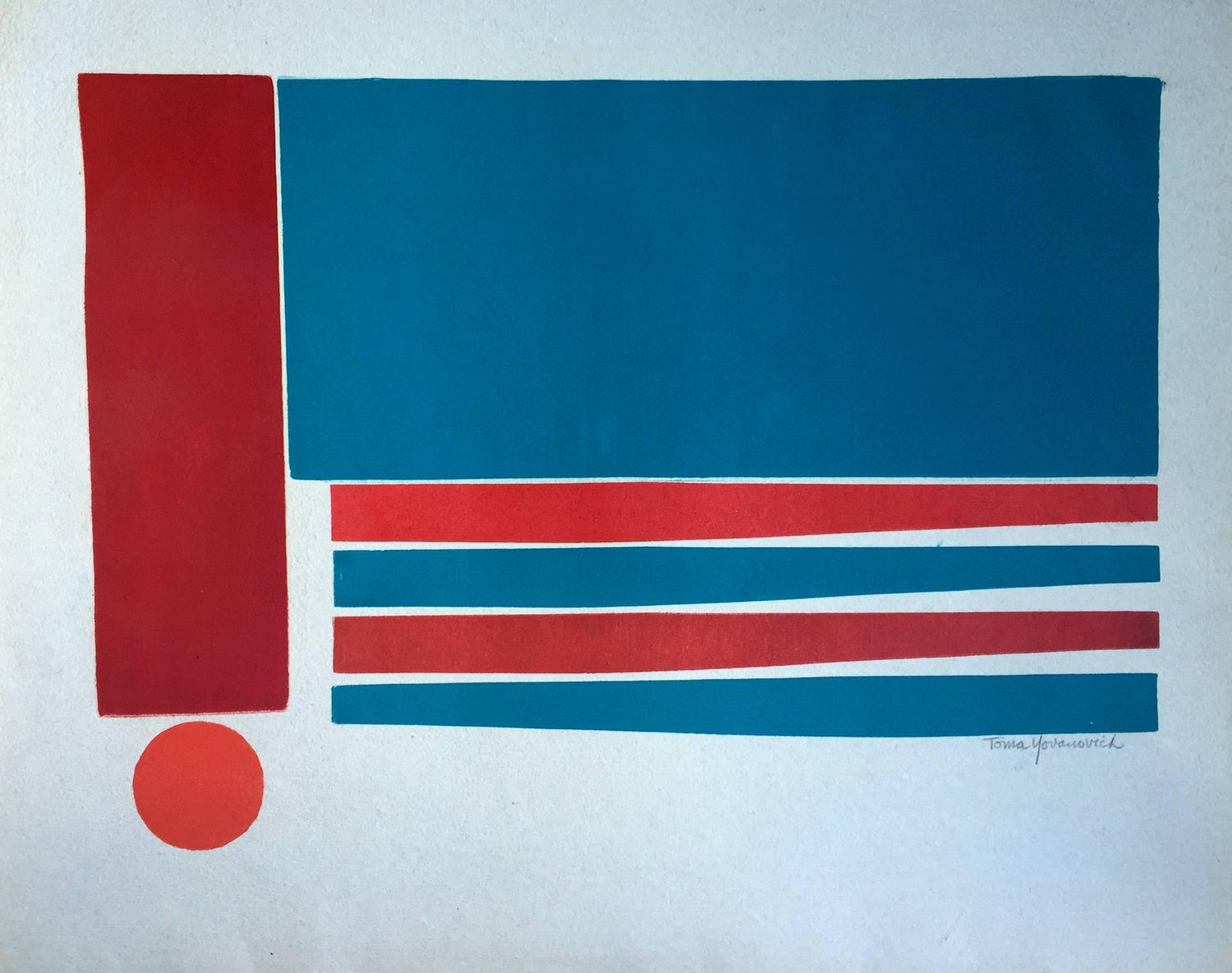 Hungarian Surrealist Abstract Hebrew Silkscreen Judaica Print Jewish Serigraph
