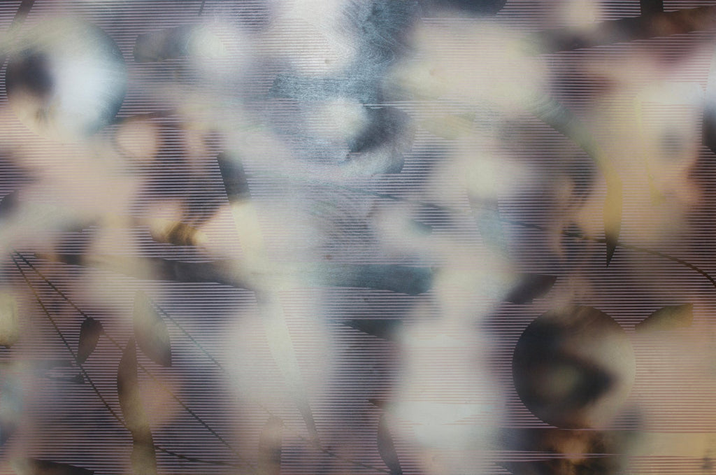 Untitled DYSMORPHOLOGIES SERIES (hair magnification in grid) Mounted to Aluminum