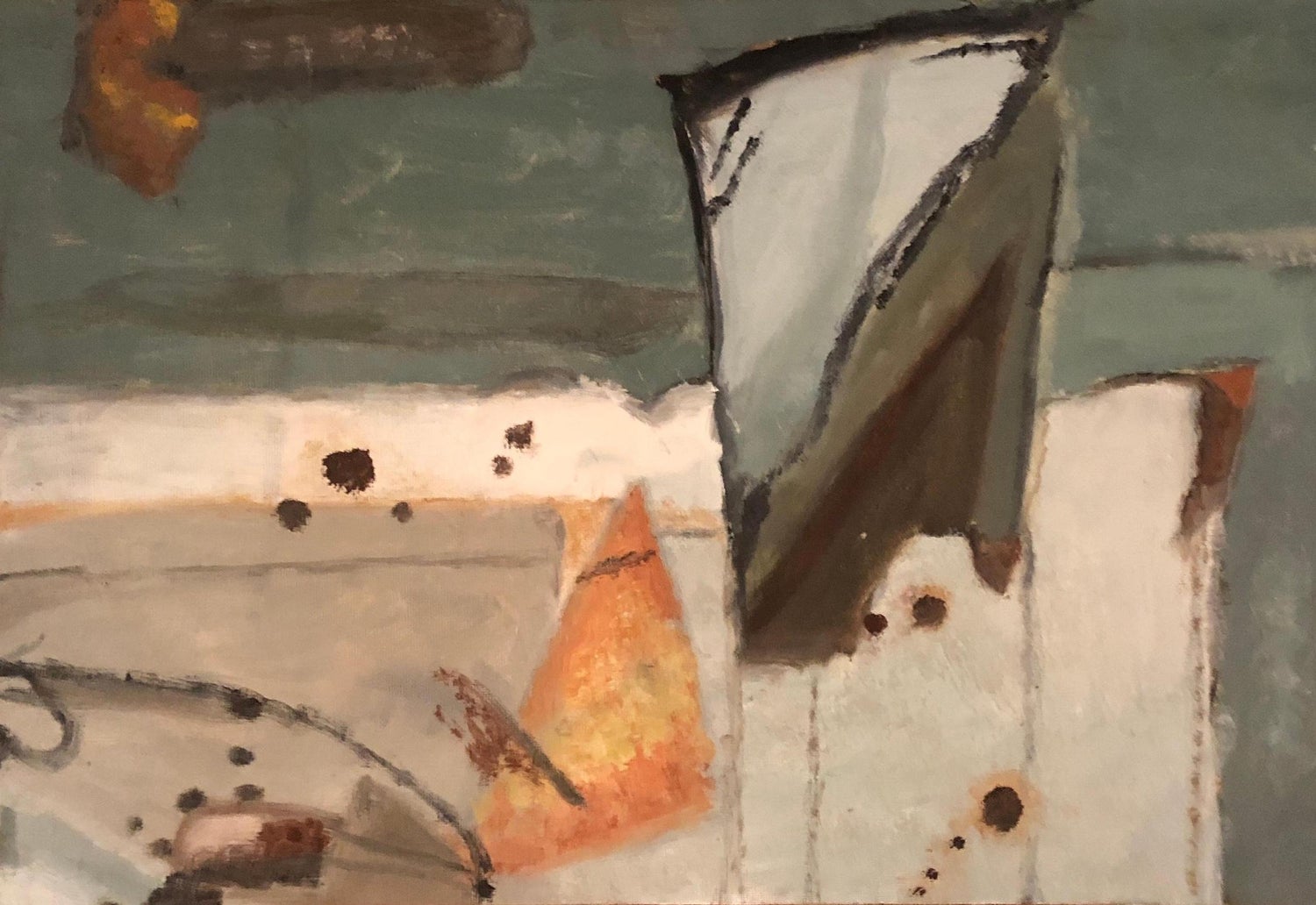 Israeli Modernist Abstract Expressionist Oil Painting