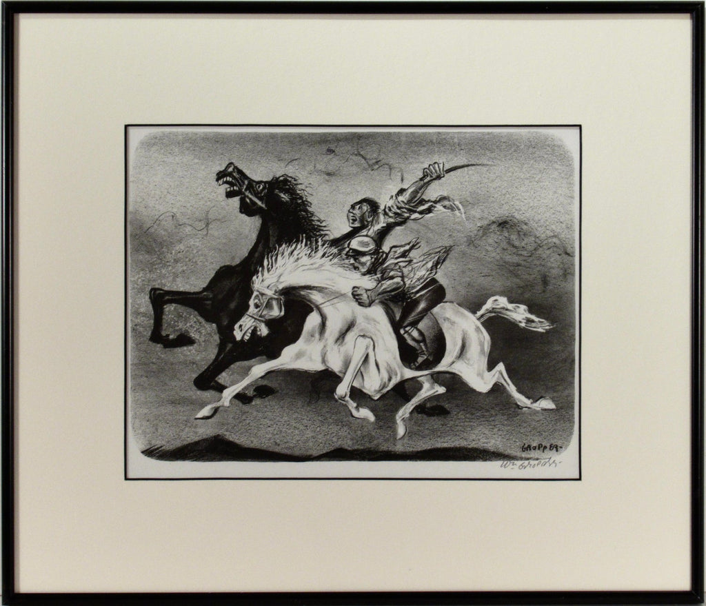 Jewish Shtetl Klezmer Wedding Tanz Judaica Lithograph WPA Yiddish Social Realist