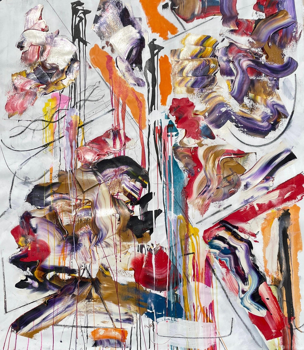 Chilean Liquid Abstraction Color Swirl Acrylic Polymer Eduardo Guelfenbein