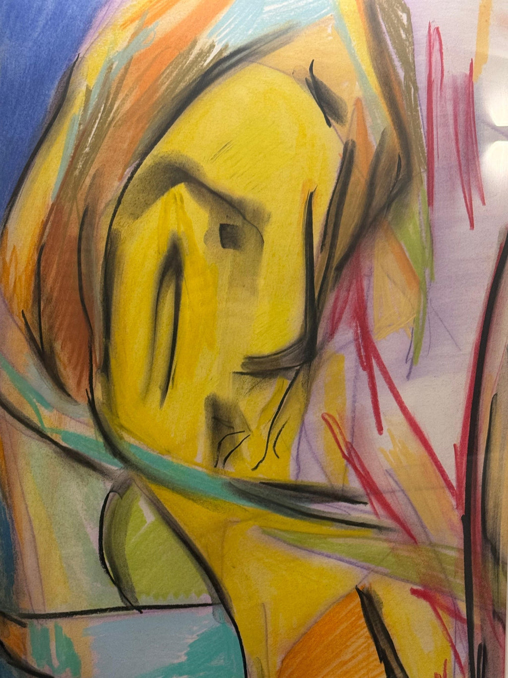 German Neo Expressionist Color Pencil Drawing Erwin Pfrang