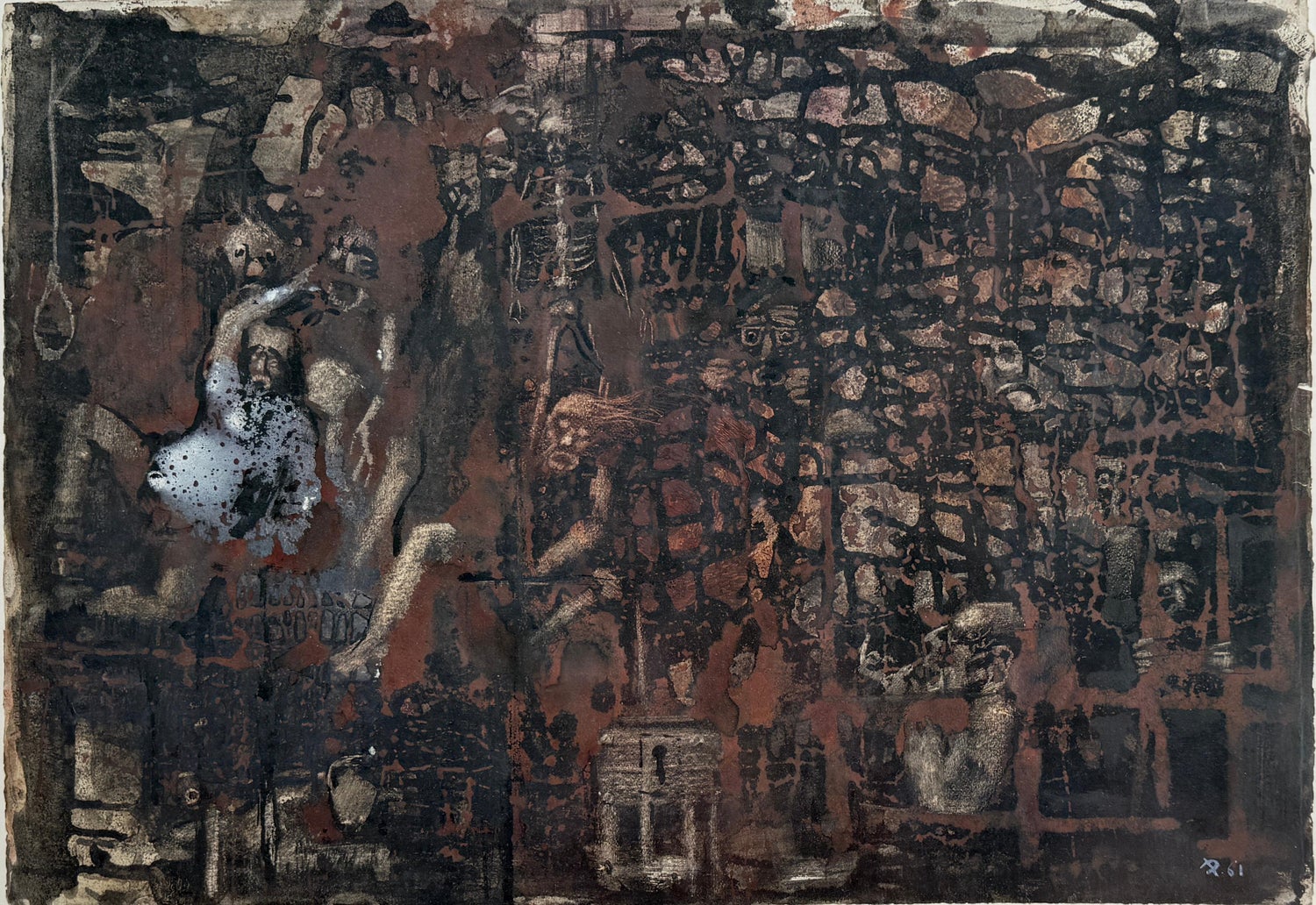 Post Soviet Russian Avant Garde Photograph Mixed Media Gum Arabic Photo Painting