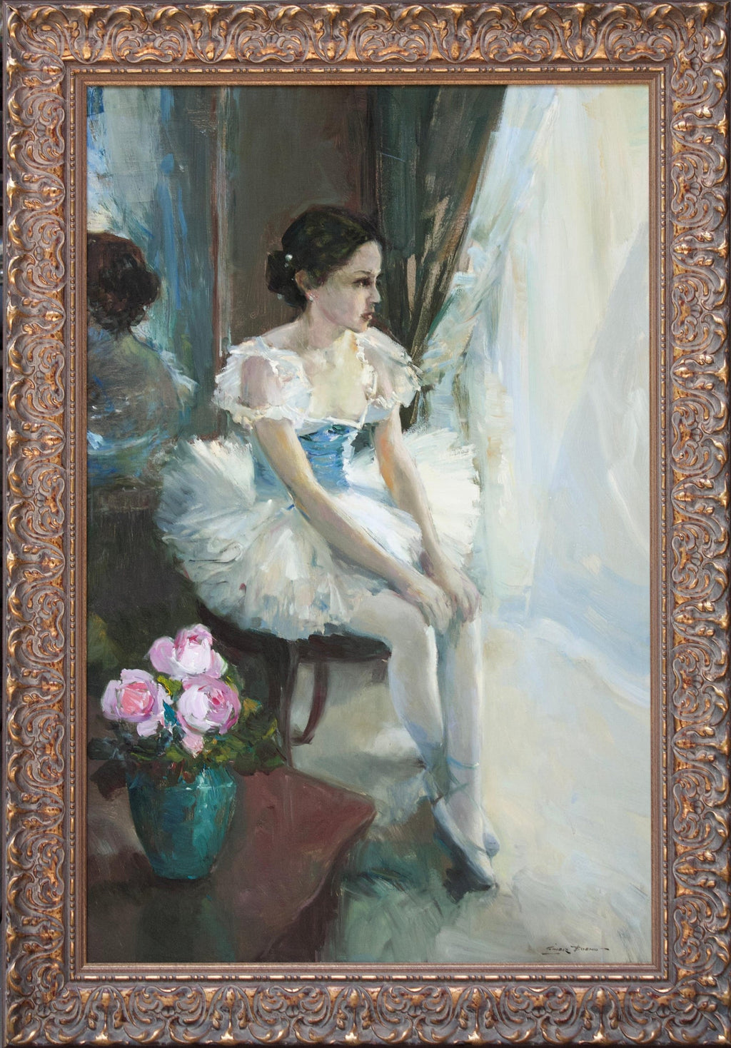 Post Impressionist Ballet Dancer Oil Painting Louis Kronberg French Ballerina