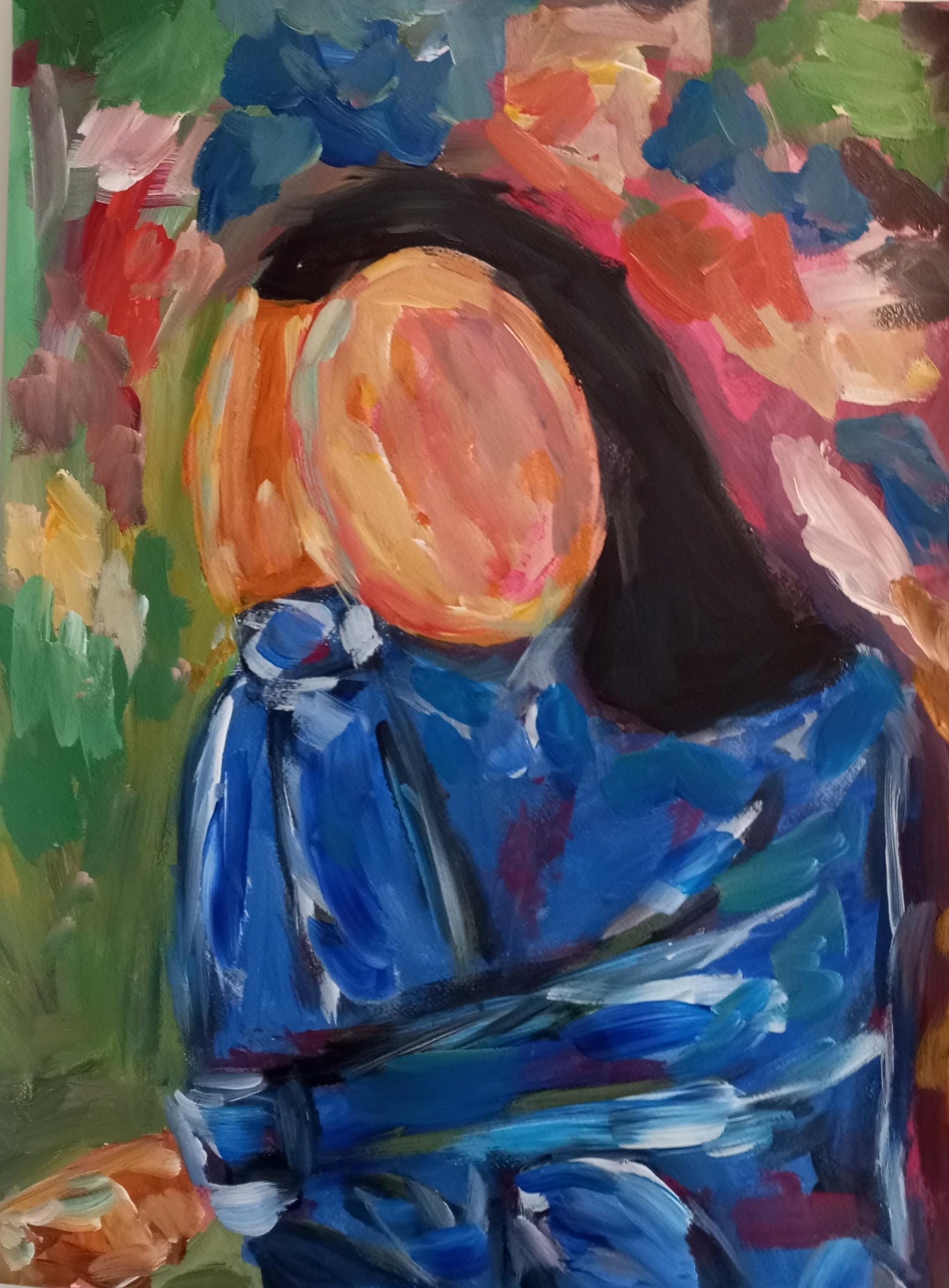 Abstract Expressionist Gestural Oil Pastel Drawing Women Figures Anthony Triano