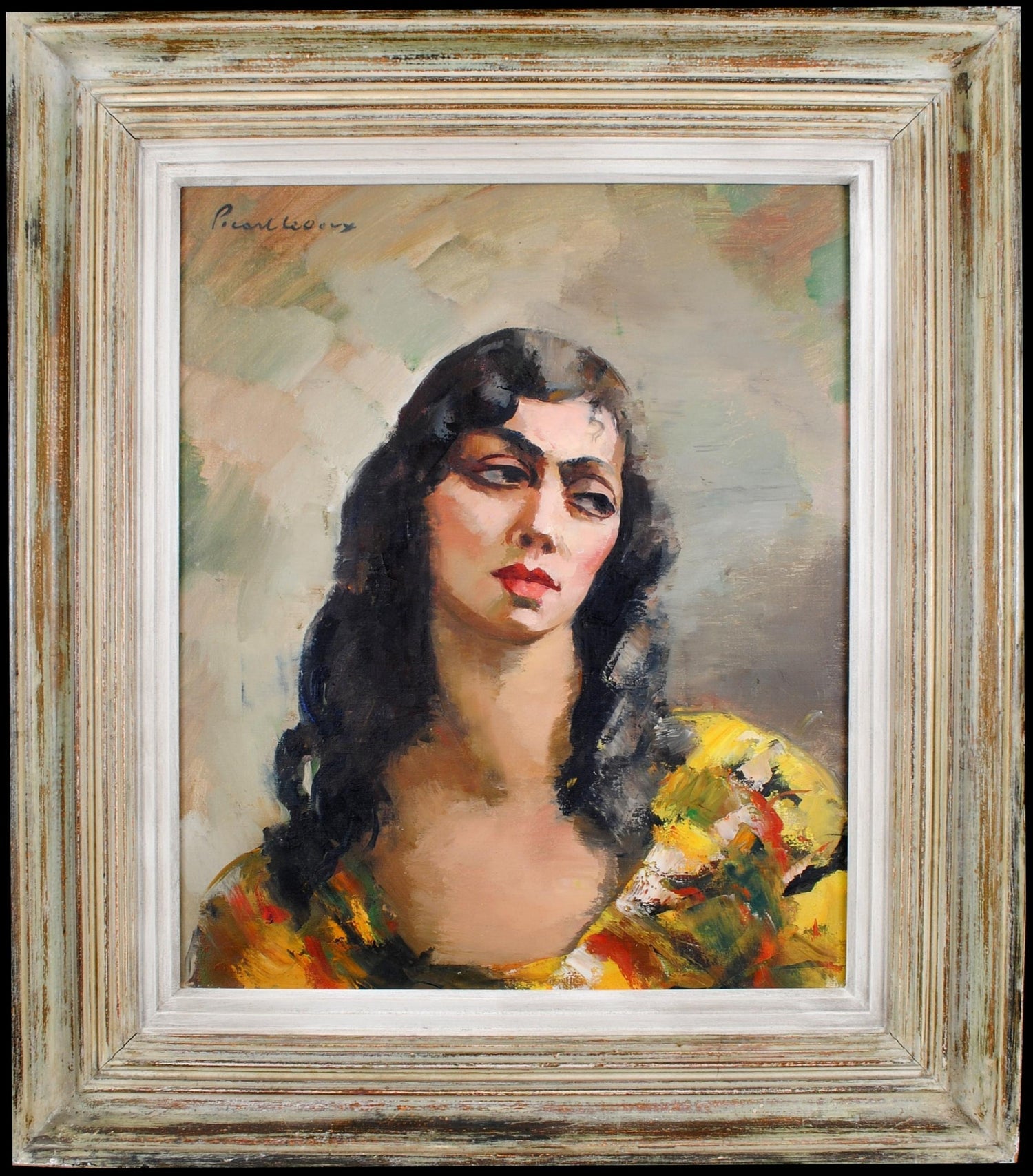 Post Impressionist Young Woman Pastel Painting Robert Philipp American Modernist