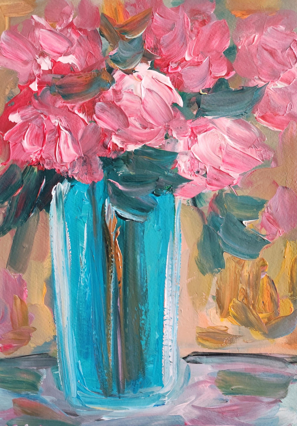 Large Bold Modernist Floral Bouquet Impasto Oil Painting Flowers Samuel Rothbort
