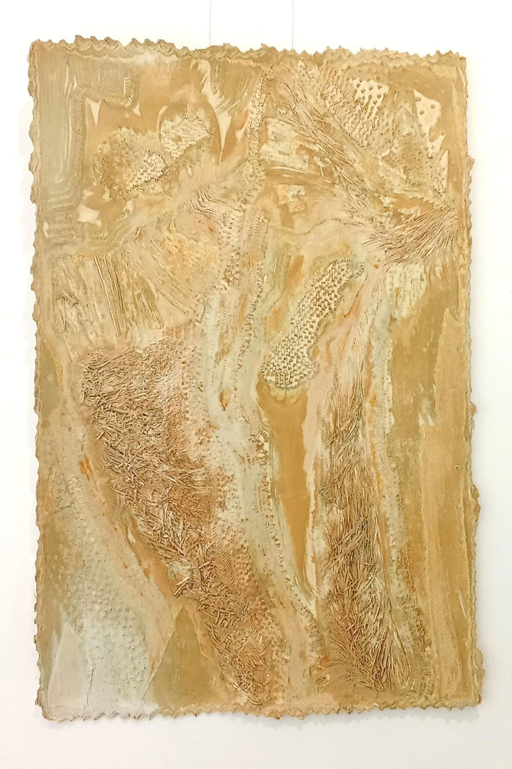 Organic Abstract Cast Paper Sculpture Relief Painting Suzanne Anker