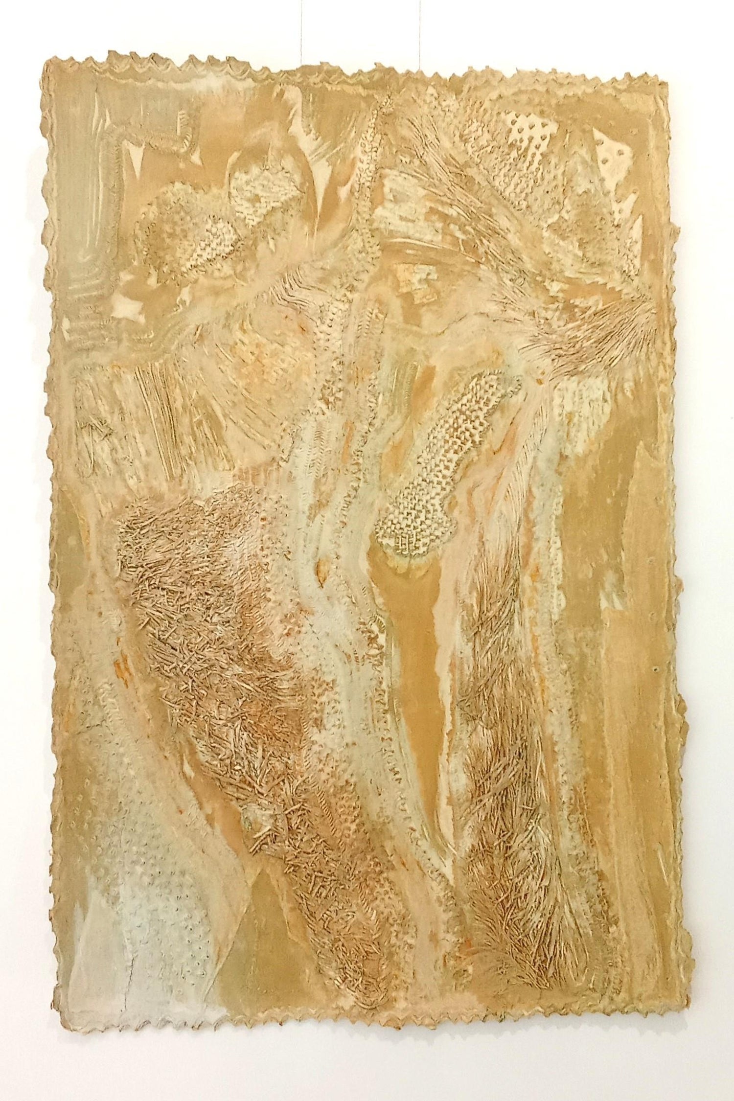 Organic Abstract Cast Paper Sculpture Relief Painting Suzanne Anker