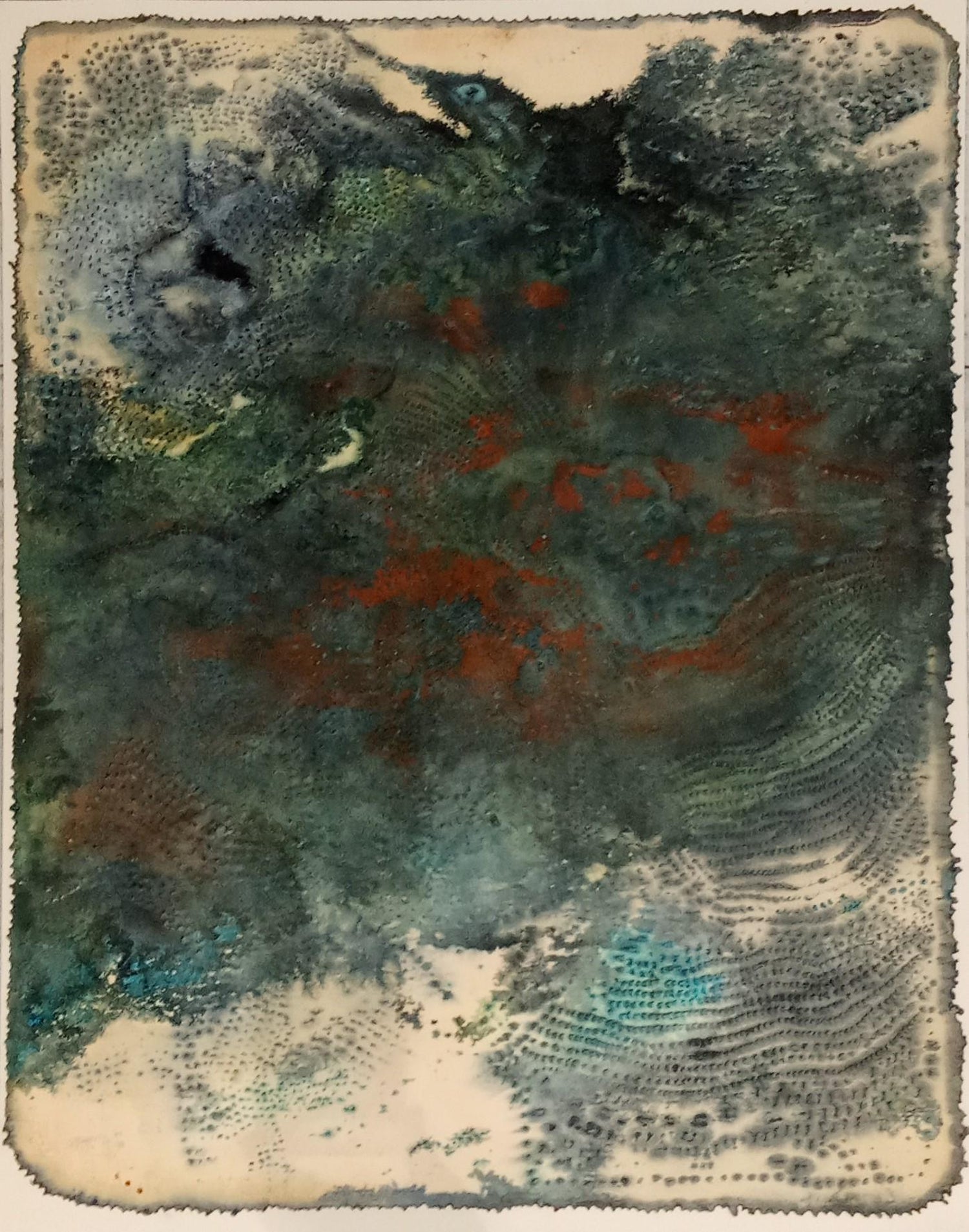 Organic Abstract Cast Paper Sculpture Relief Painting Suzanne Anker
