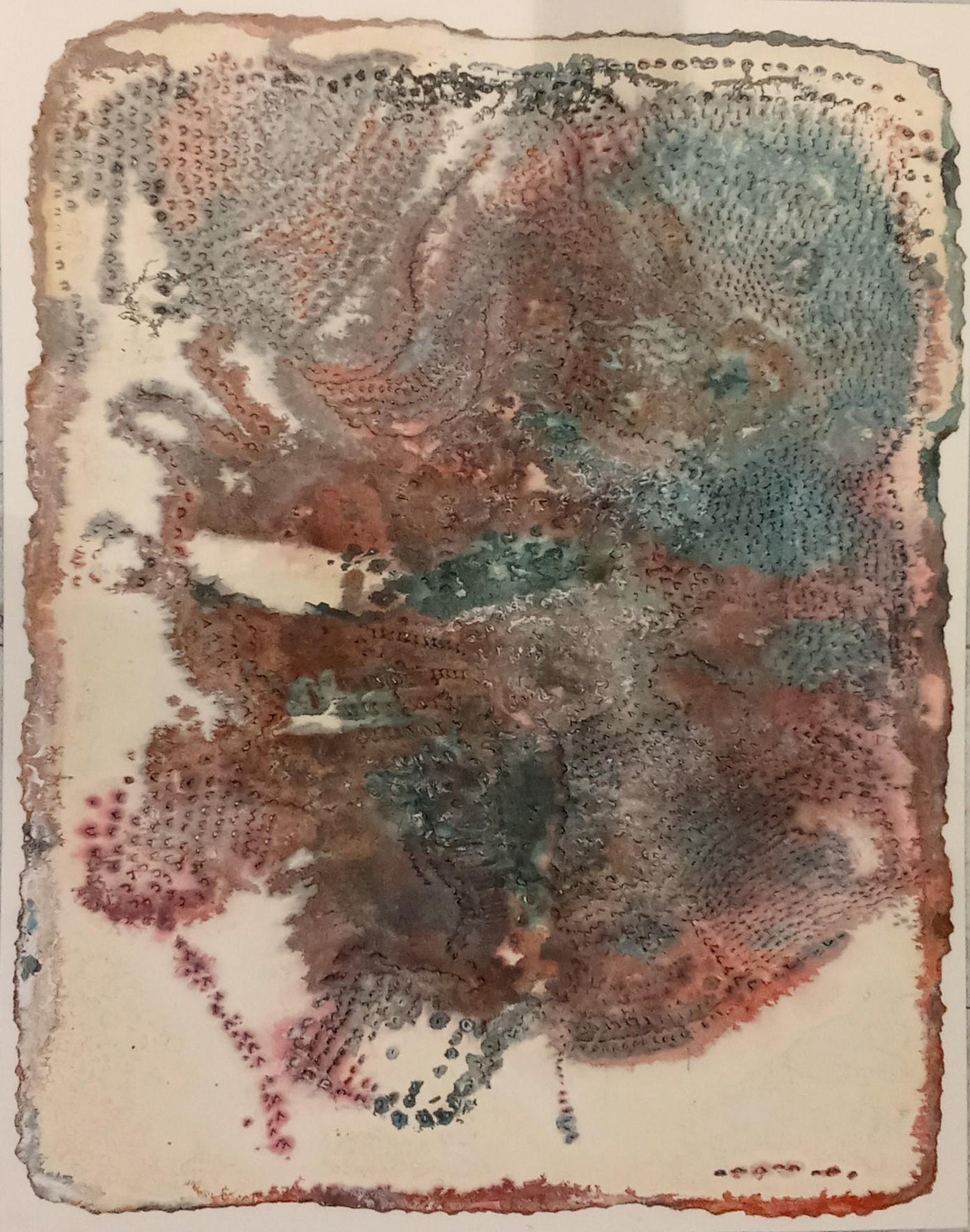 Organic Abstract Cast Paper Sculpture Relief Painting Suzanne Anker