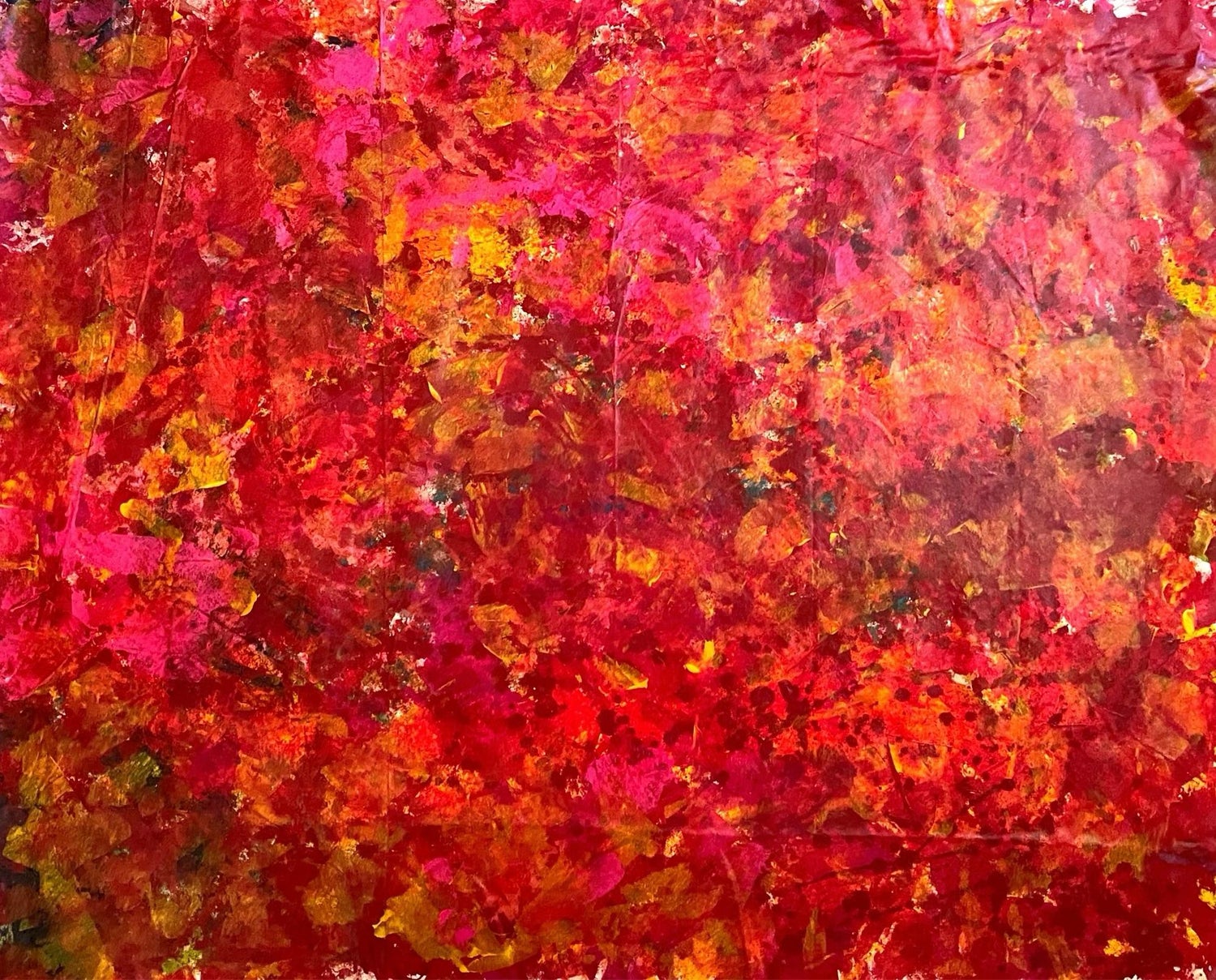 Abstract Expressionist Watercolor Fiery Sky