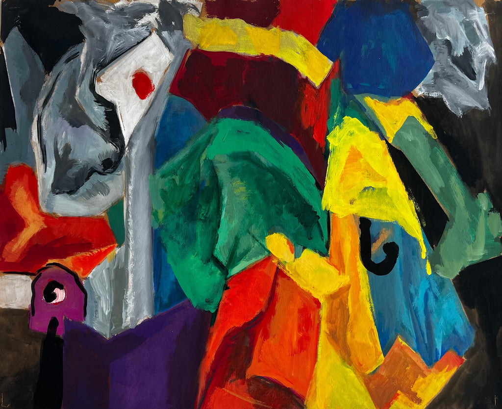 Mod Abstract Expressionist Modernist Edward Avedisian Color Field Art Gouache
