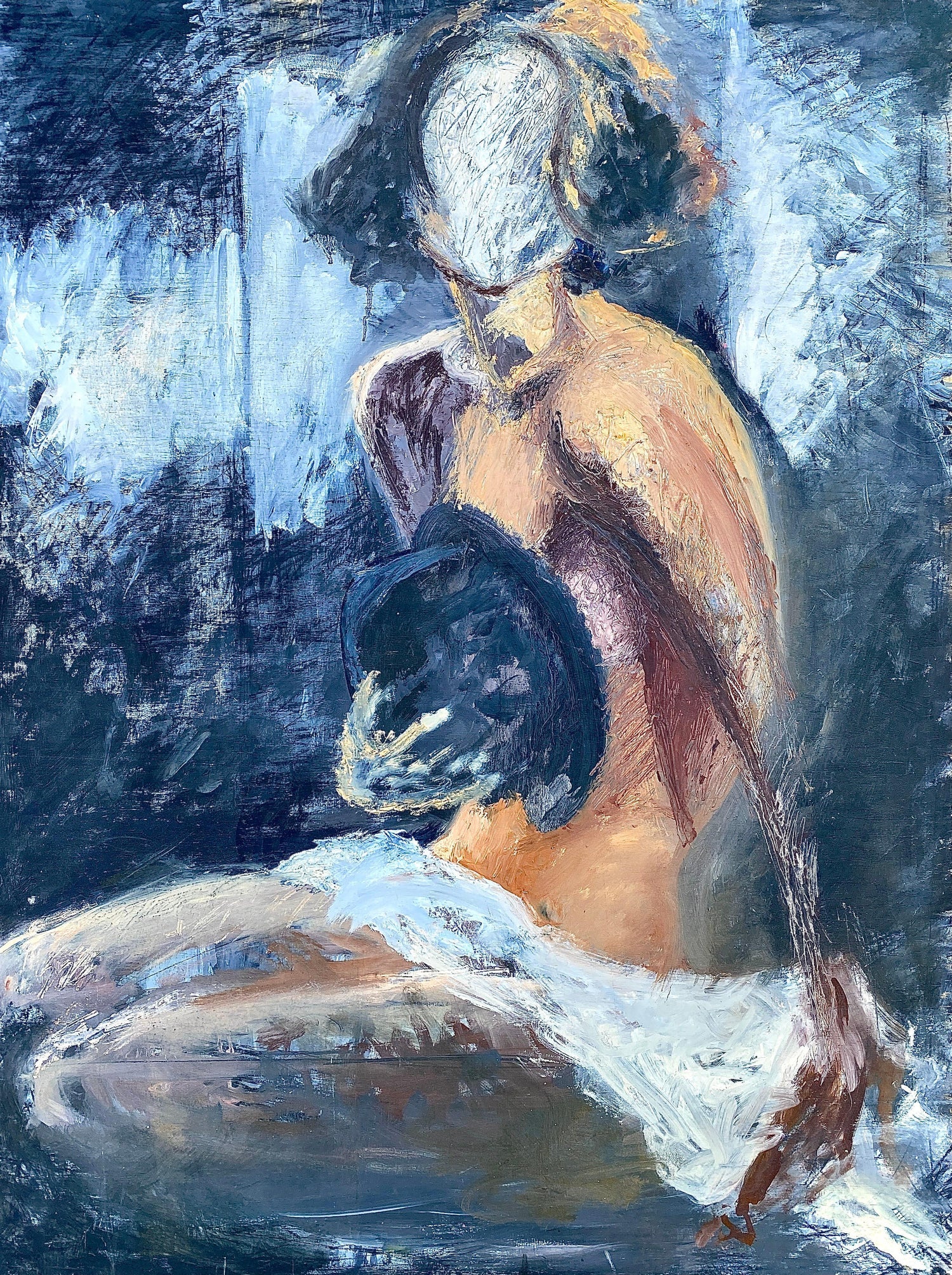 Modernist Encaustic Painting Portrait Boston Expressionist