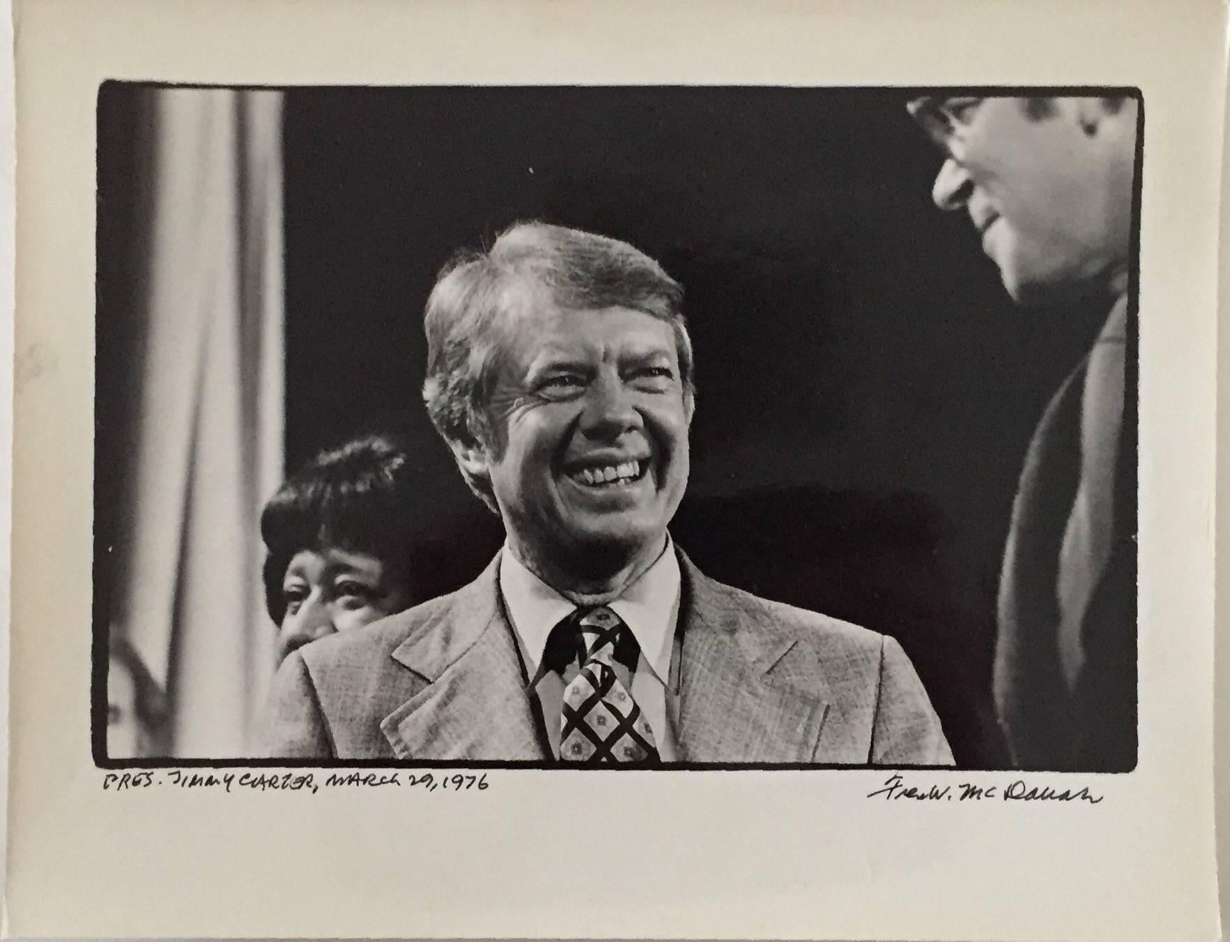 Vintage Photo SIlver Gelatin Photograph President Jimmy Carter by Fred Mcdarrah