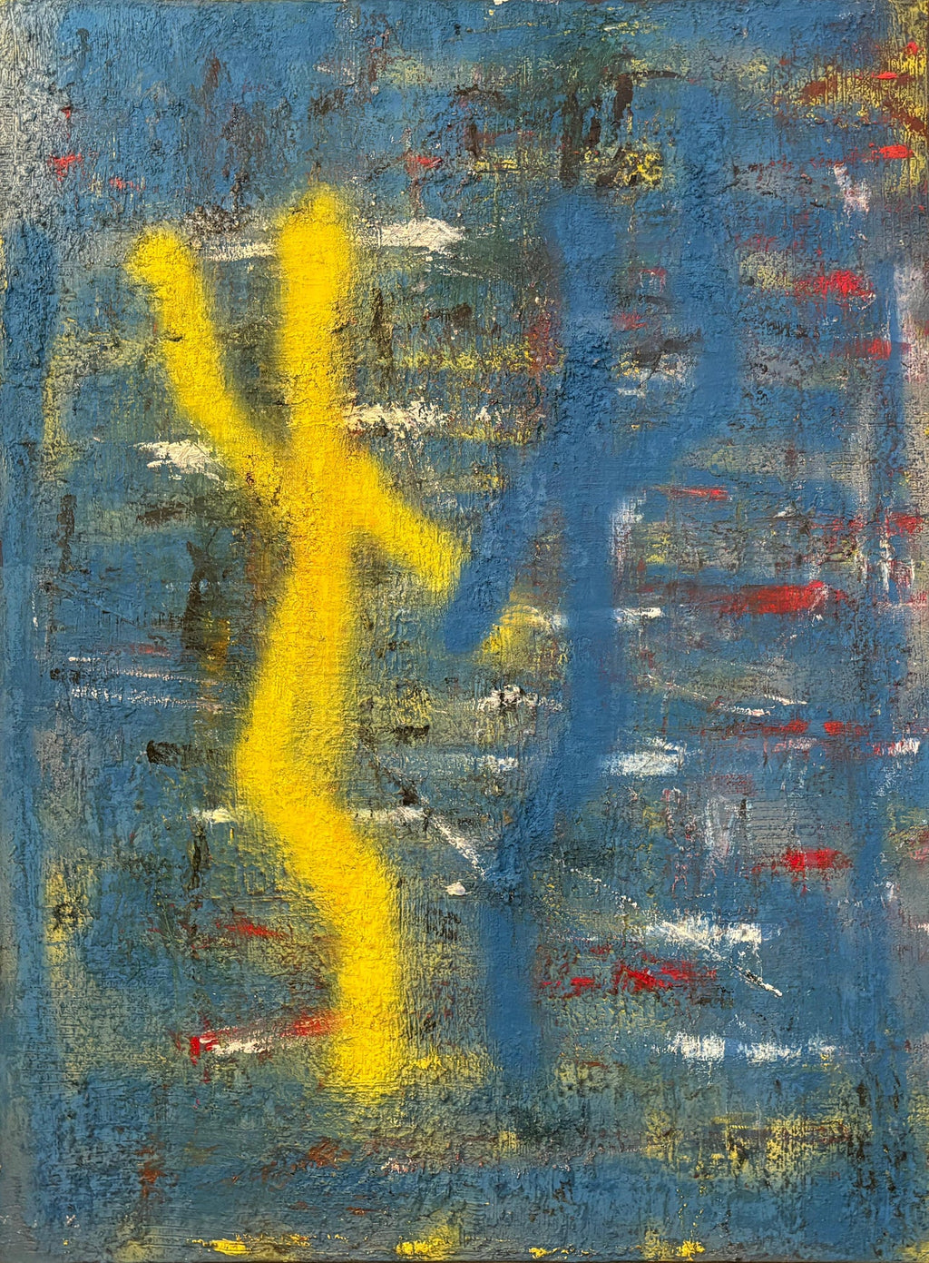 Abstract Expressionist Happy Bicentennial Baby, American Flag Collage Painting