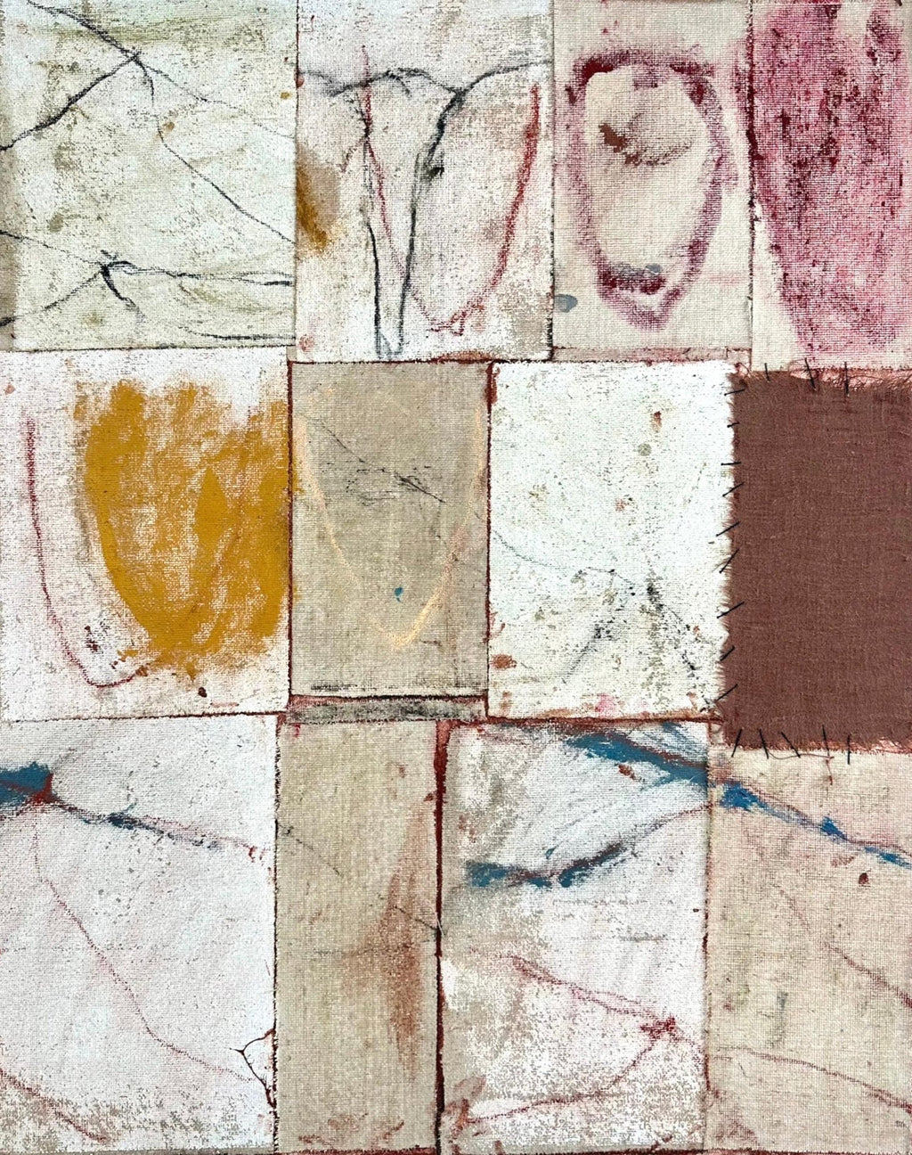 Bold Graphic Abstract Expressionist Mixed Media Painting Richard Snyder NYC Art