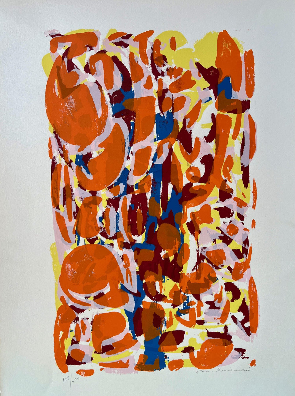 60s American Abstract Expressionist Untitled Abstract Color Composition Etching