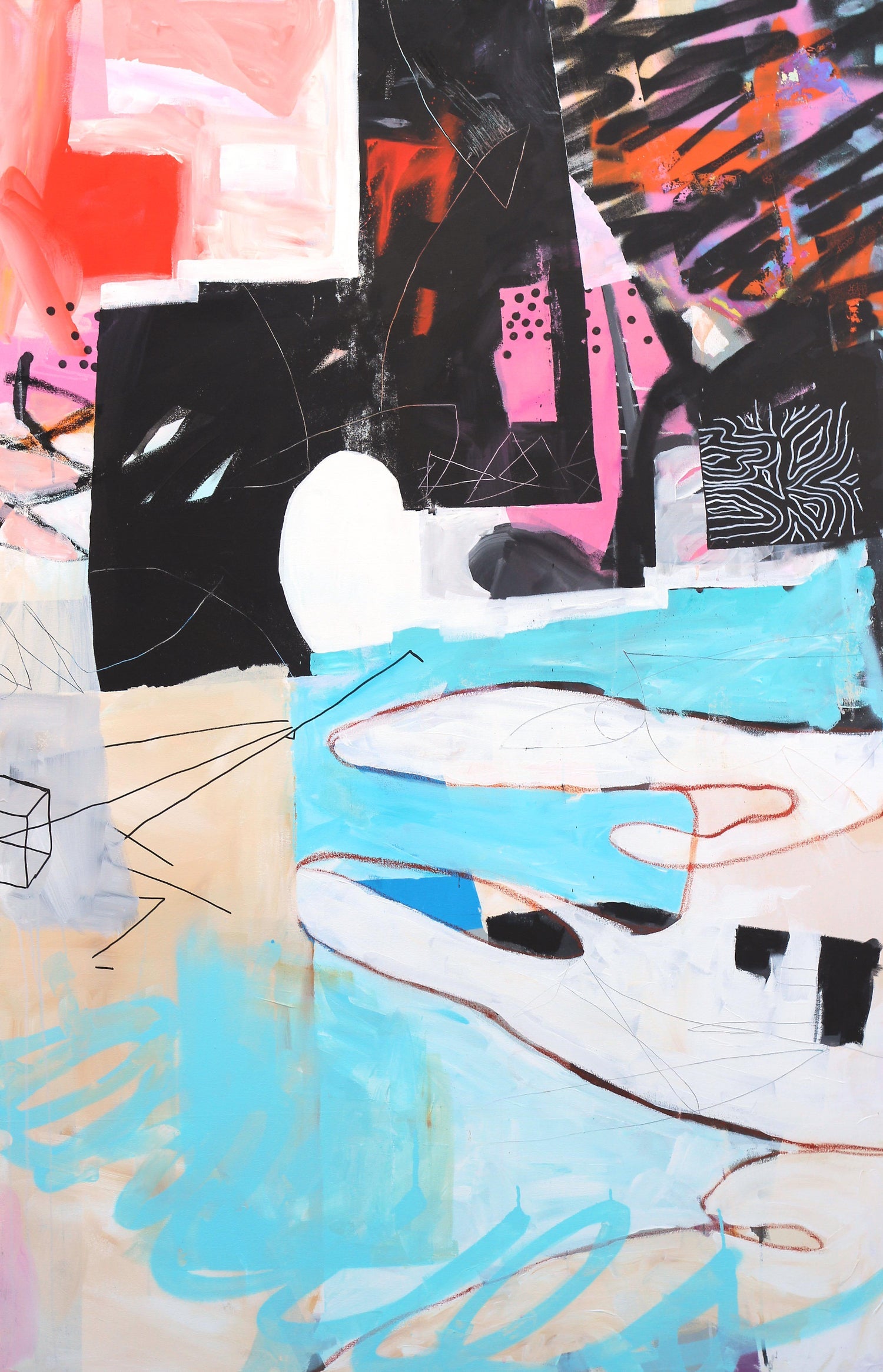 Outsider Ryan Humphrey Street Art Collage, Large Painting Jackson Pollock Photo