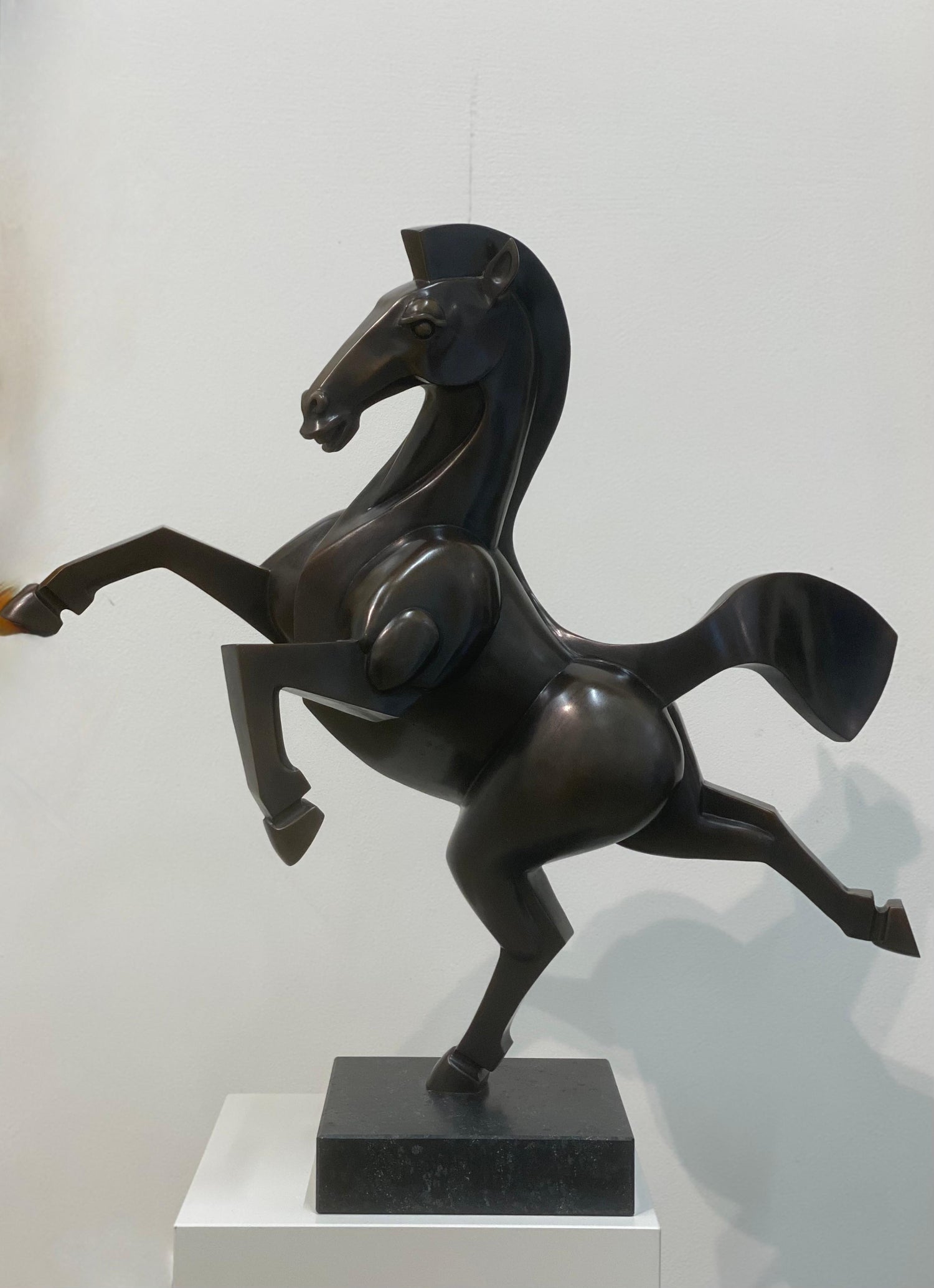 Polish Modernist Prancing Horses Bronze Expressionist Art Sculpture