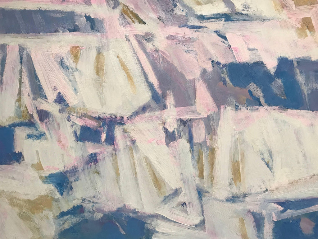 Australian American D. Rankin Abstract Expressionist Oil Painting Rocky Hillside