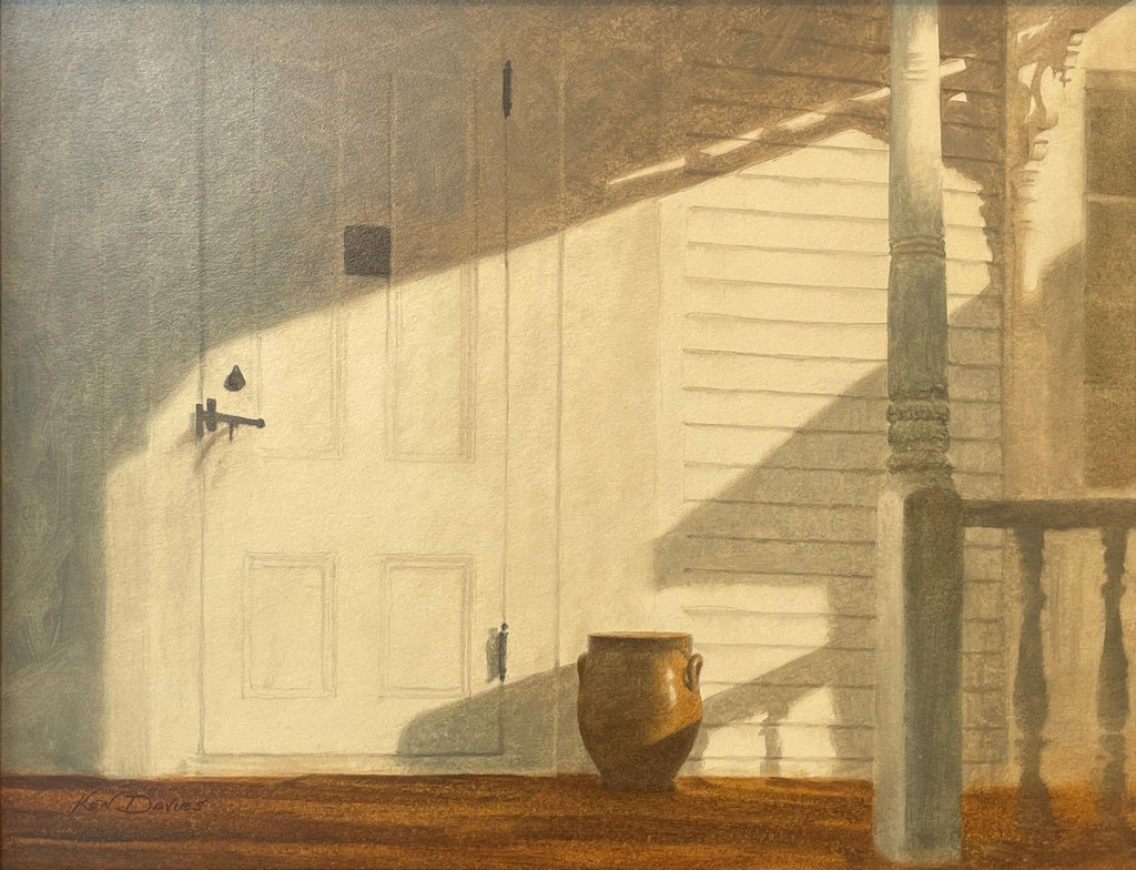 Guatemalan Latin American Oil Painting Modernist Porch Scene