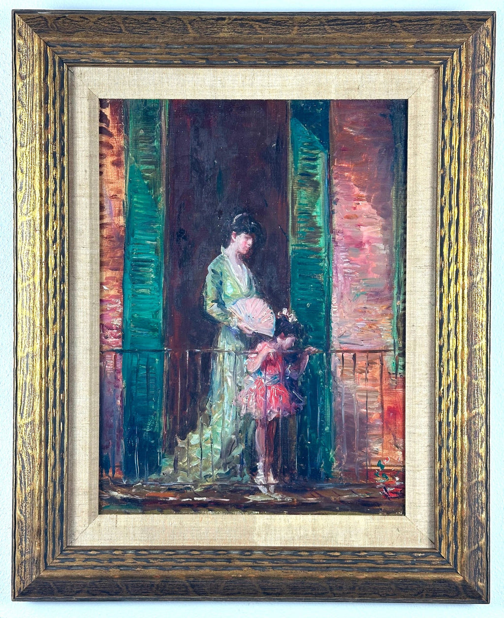 Guatemalan Latin American Oil Painting Modernist Porch Scene