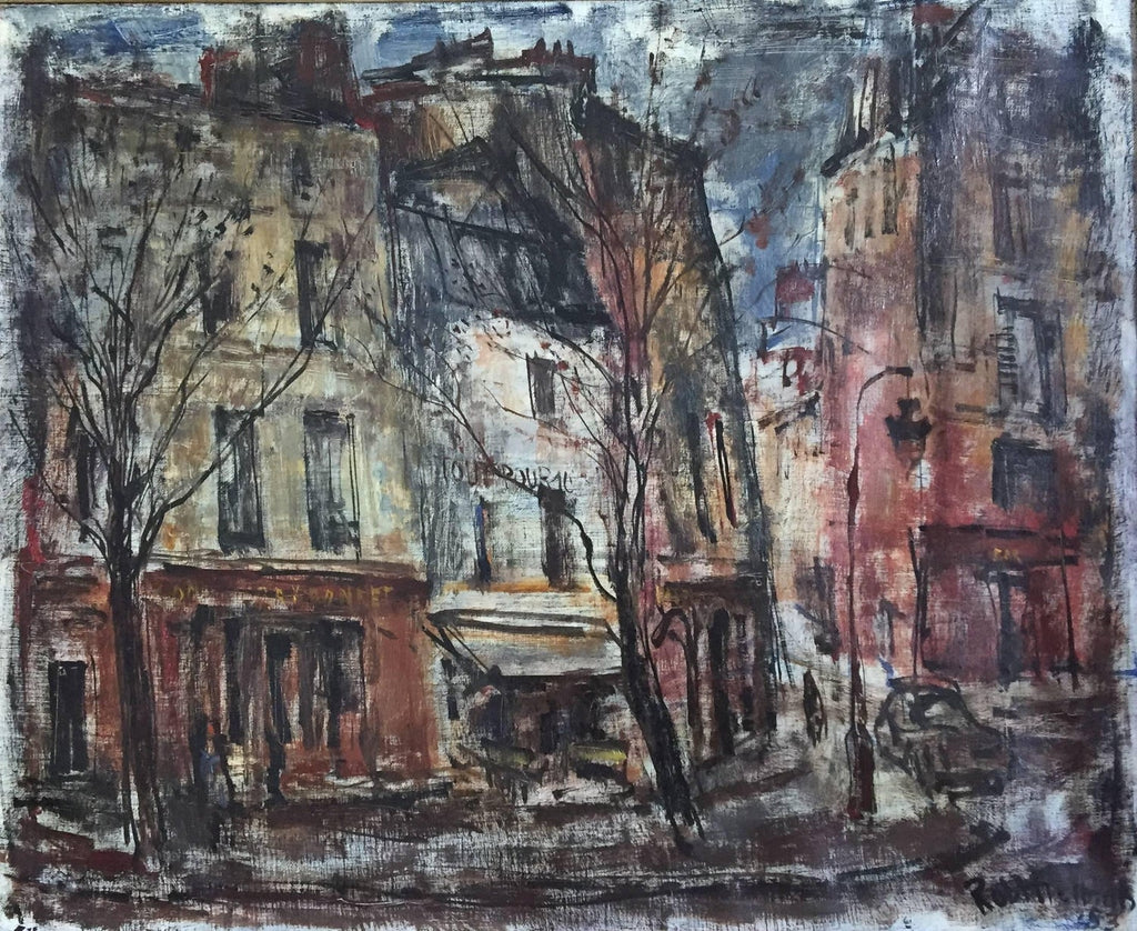 Quai De La Tournelle, Paris Street Scene Oil Painting, American Deaf Modernist