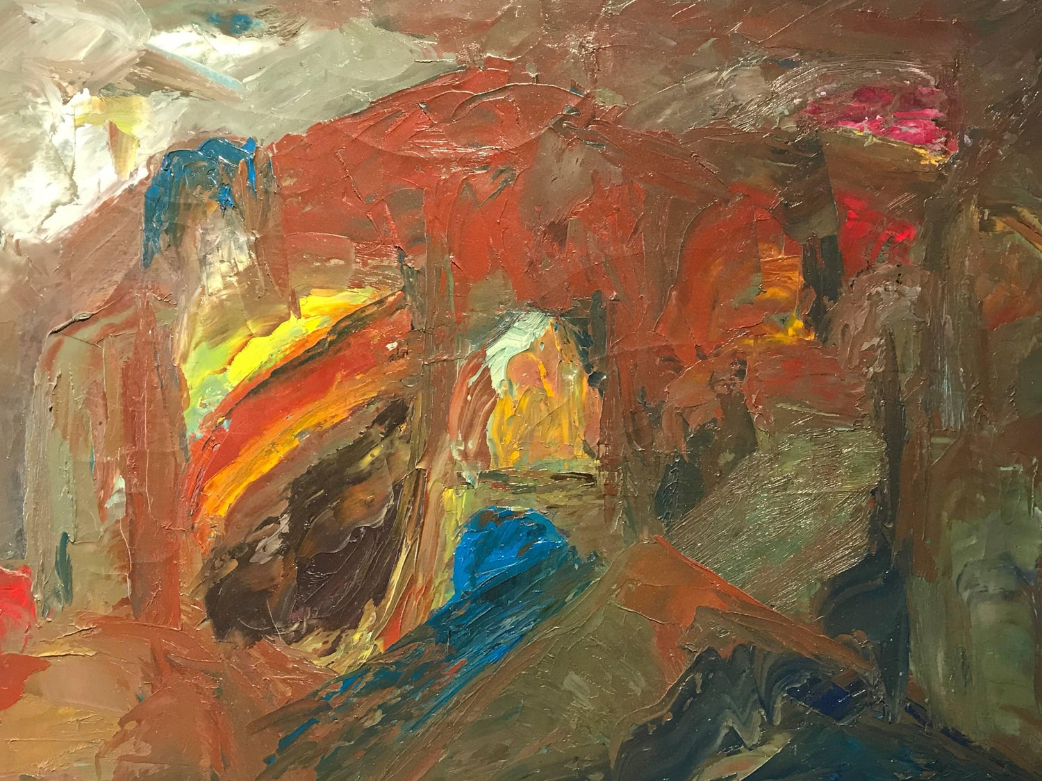 American Modernist Oil Painting Gestural Landscape WPA Artist Group of 10