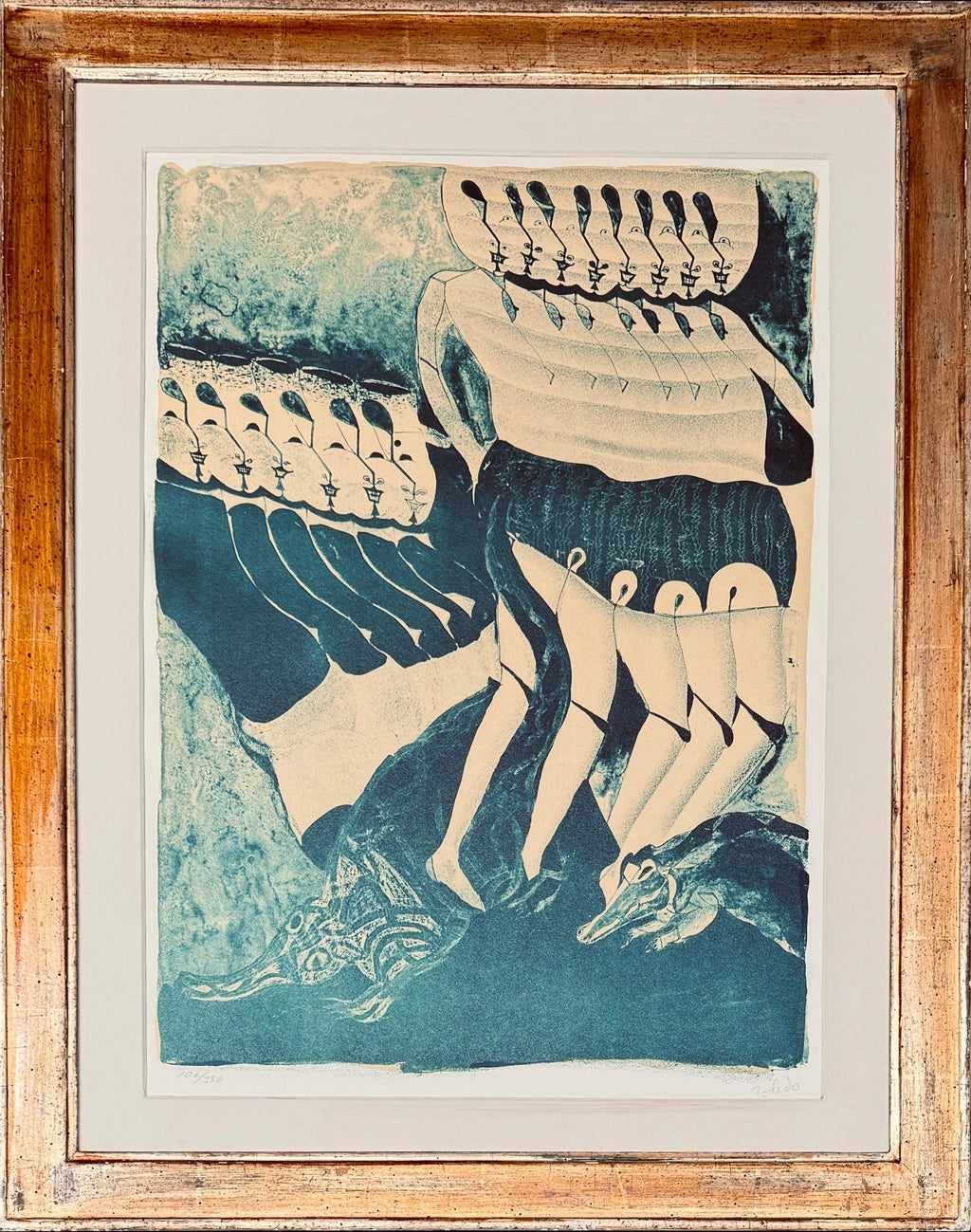 El Herido, 1960's Spanish Avant Garde Political Screenprint Lithograph Signed