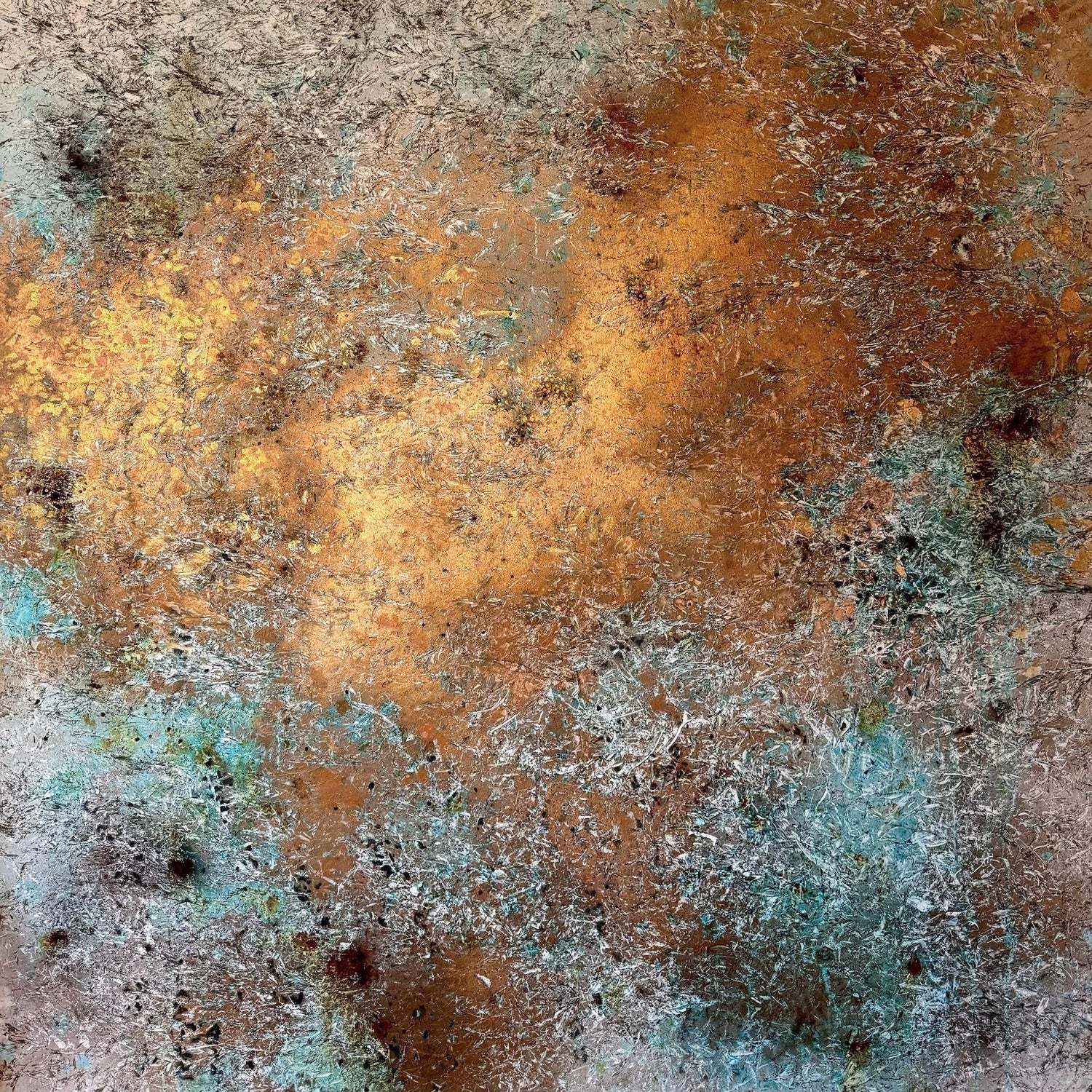 Patina & Silkscreen Painting on Steel Canadian Contemporary Art Marjan Eggermont