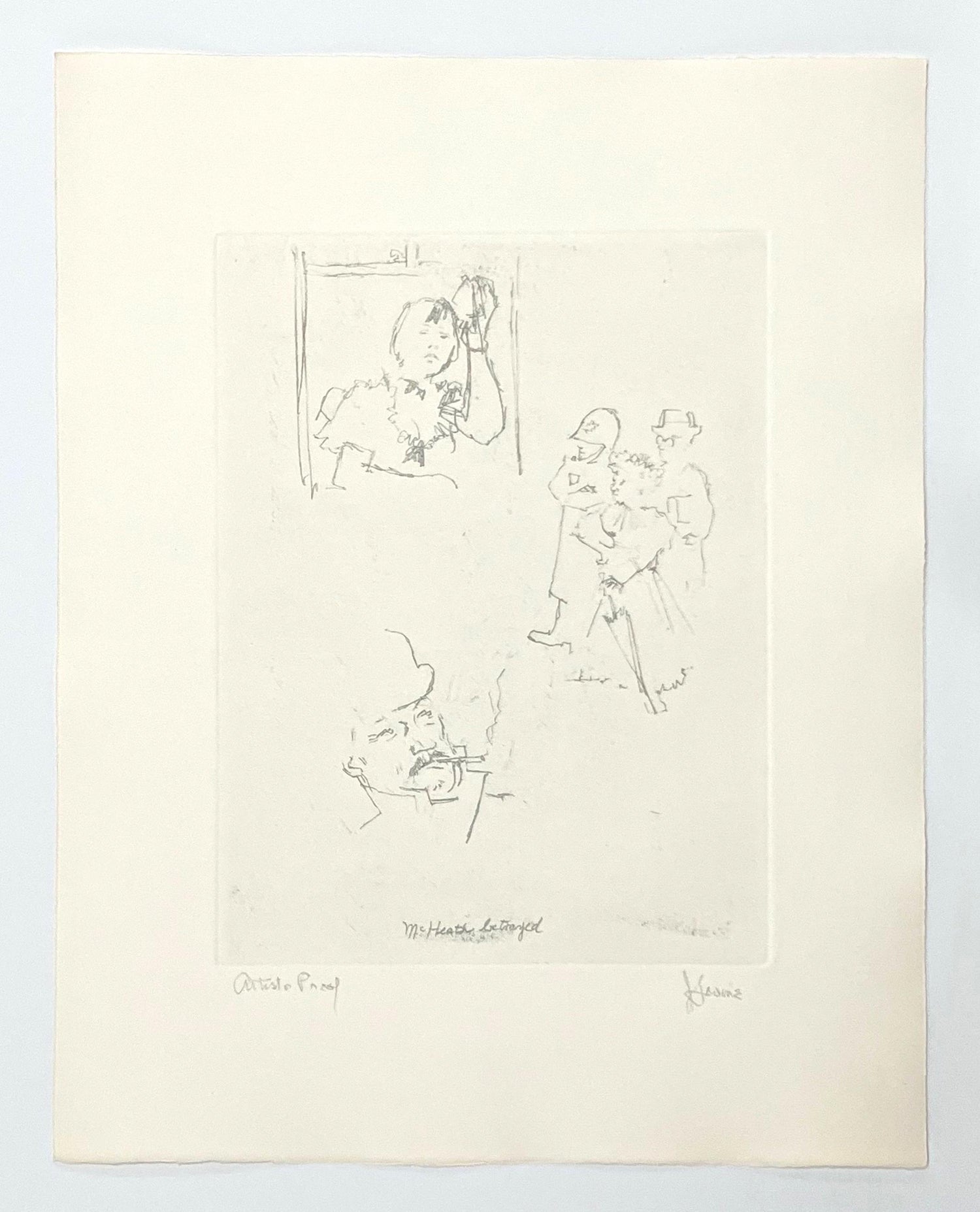 Jack Levine Modernist WPA Artist Ashkenazi Rabbi Etching Judaica Jewish Print