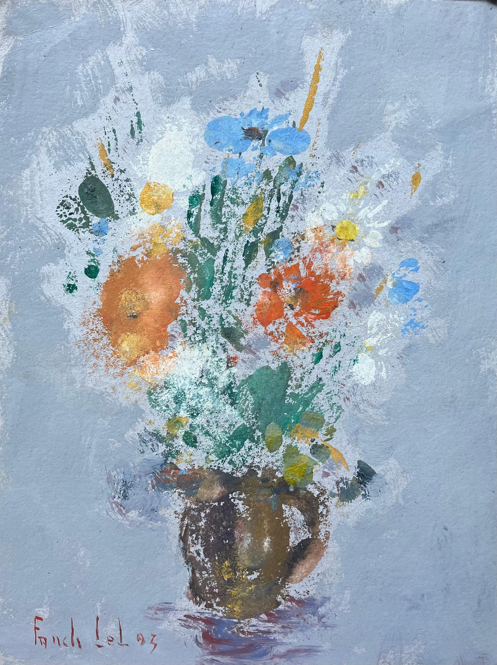 Charles Levier Modernist Artist Vase of Flowers by the Sea Paris Modernism
