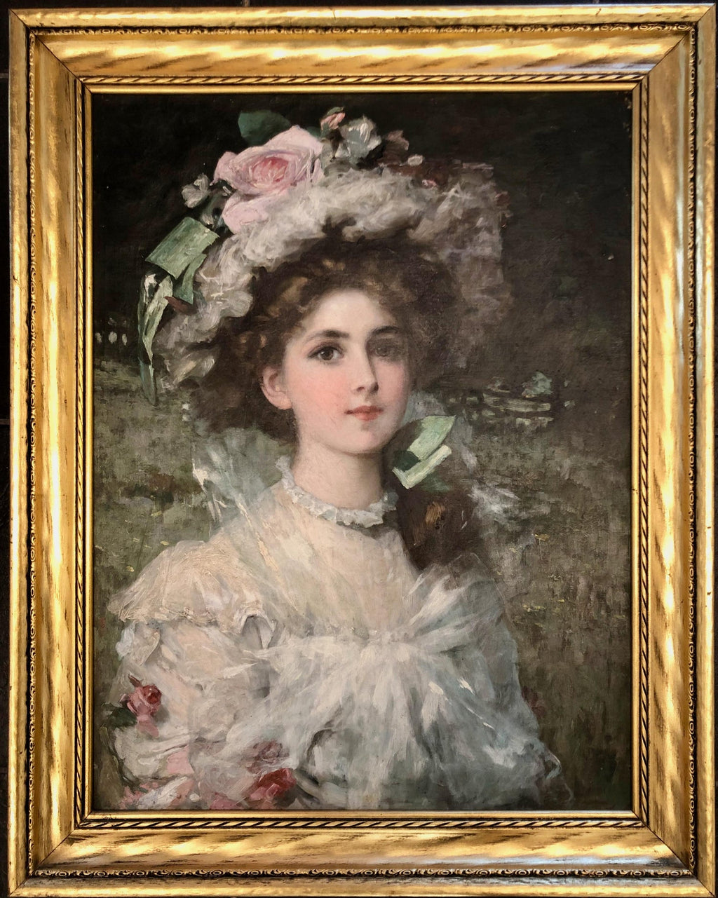 Post Impressionist Young Woman Pastel Painting Robert Philipp American Modernist