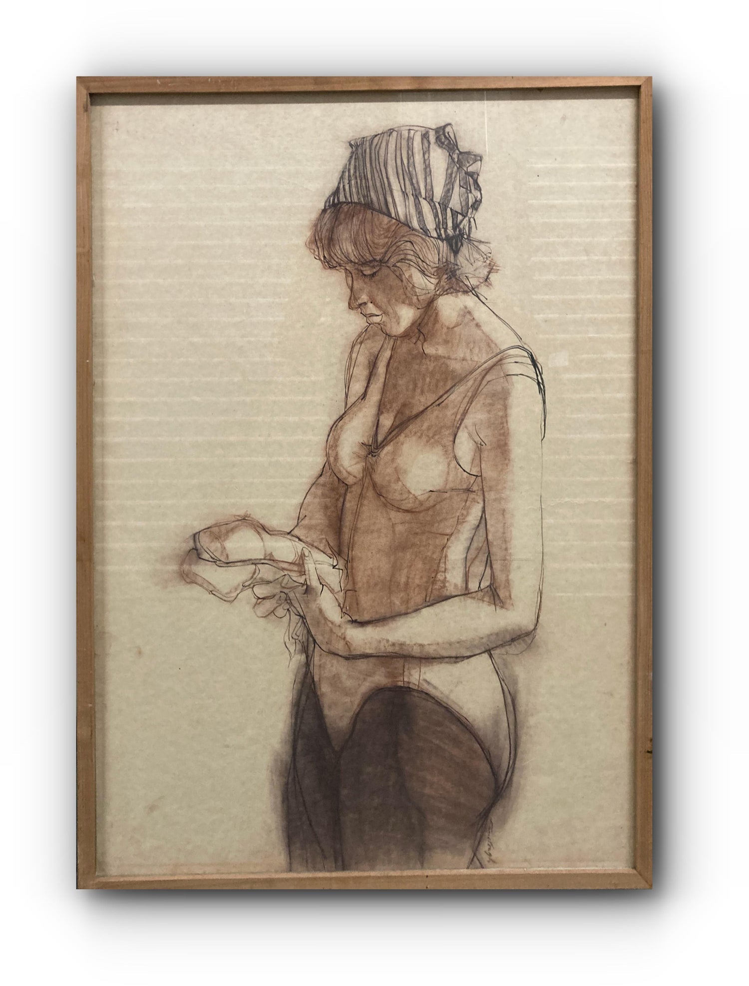 Nuba 1981 Graphite Drawing on Brown Paper James Brown Galerie Bernd Kluser