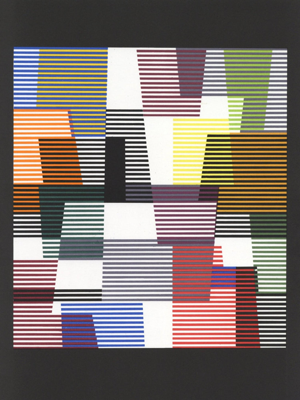 Vintage Agam American Portrait Abstract Modernist Offset Print Poster