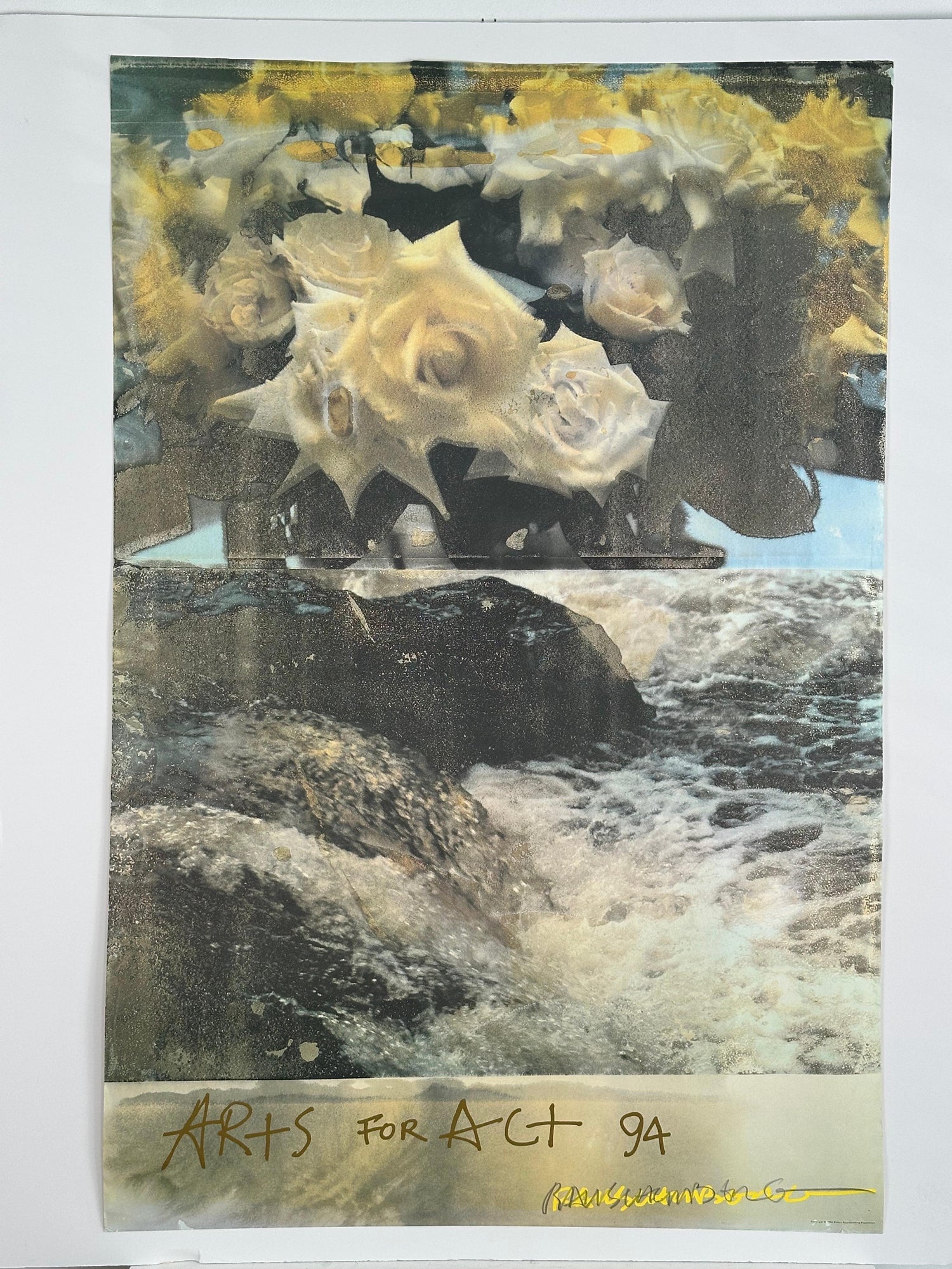 Large Pop Art Screenprint Collage Photo Lithograph Goat Chow Robert Rauschenberg
