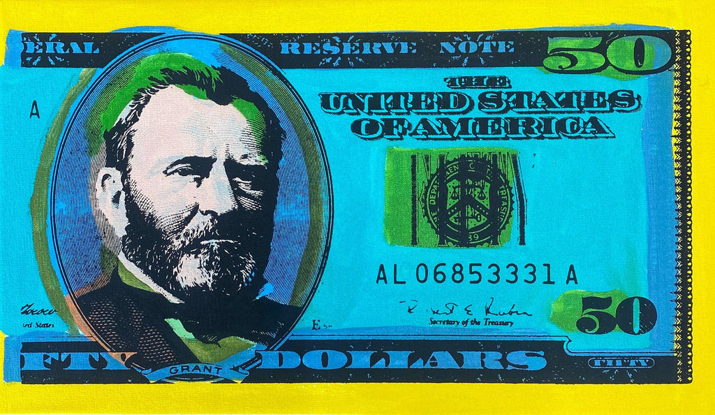 1960's Pop Art Silkscreen Print 108$ Bill Inflation Hand Signed and Numbered