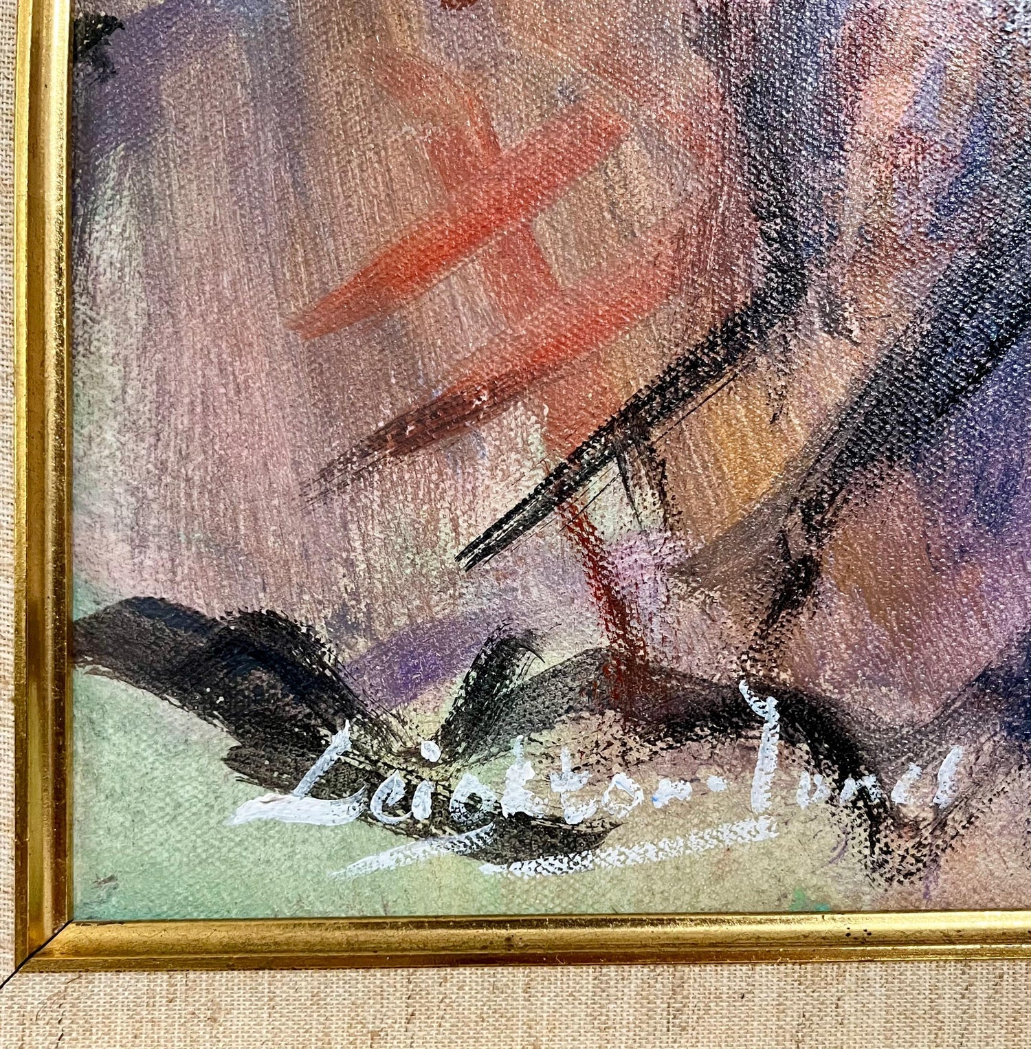 British Sad Clown Boy Oil Painting on Canvas Barry Leighton Jones Circus Scene