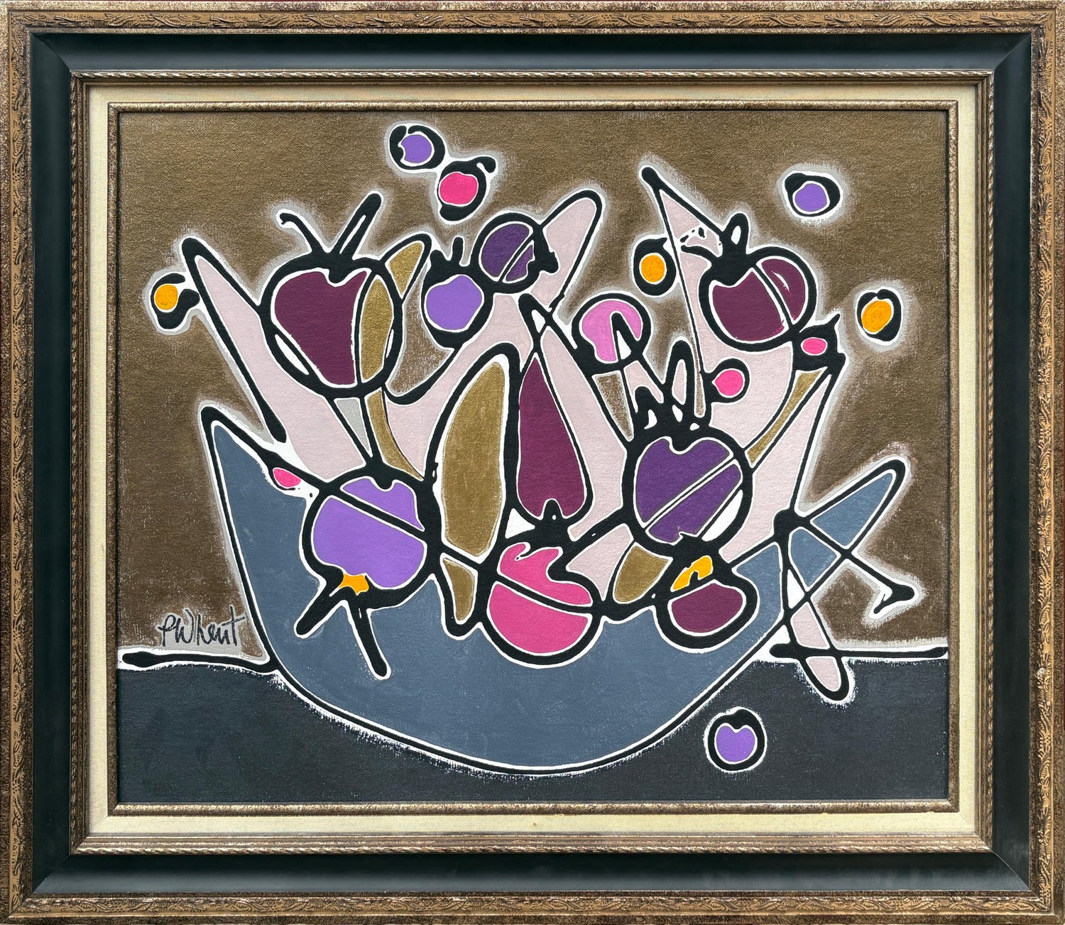 Abstract Oil Painting Gold Leaf Stars 1 of 2