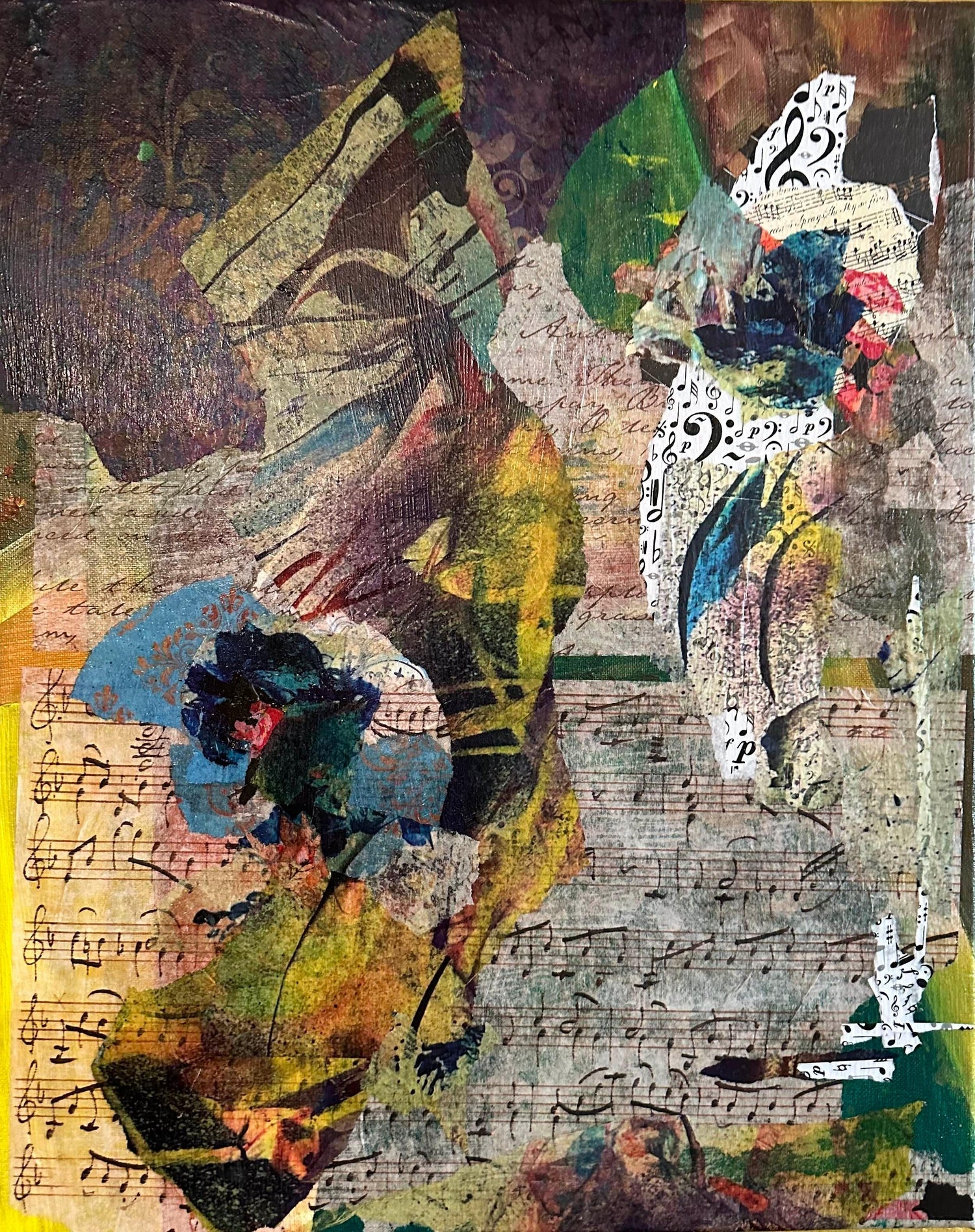 Silkscreen on Canvas Musical Belle Epoque Composition Alexander & Wissotzky