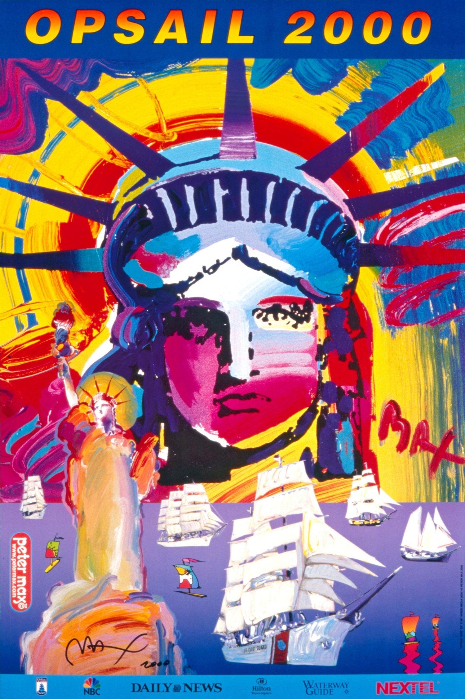 Malcolm Morley 1969 Vintage British Pop Art Screenprint Lithograph Marine w Flag