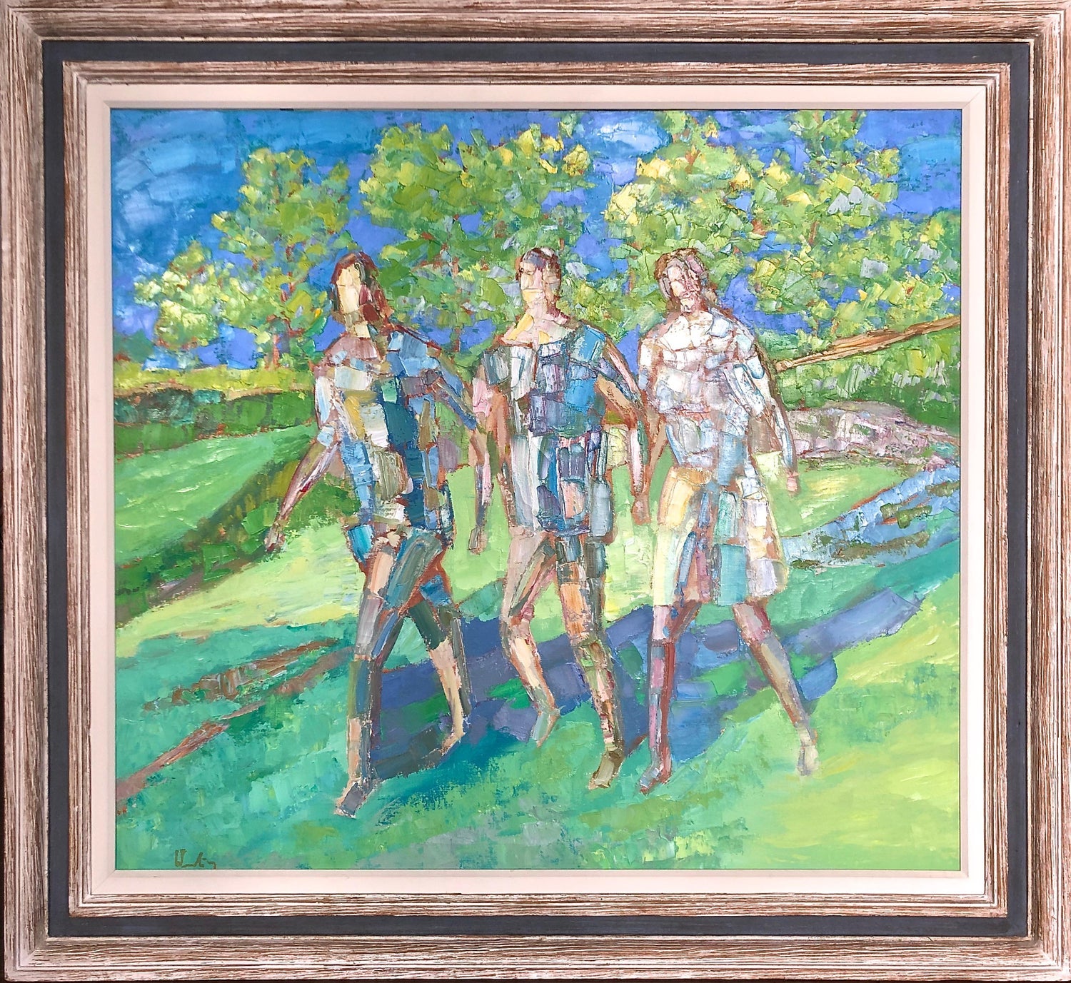 German American Abstract Expressionist Erwin Wending Oil Painting Bold Flowers