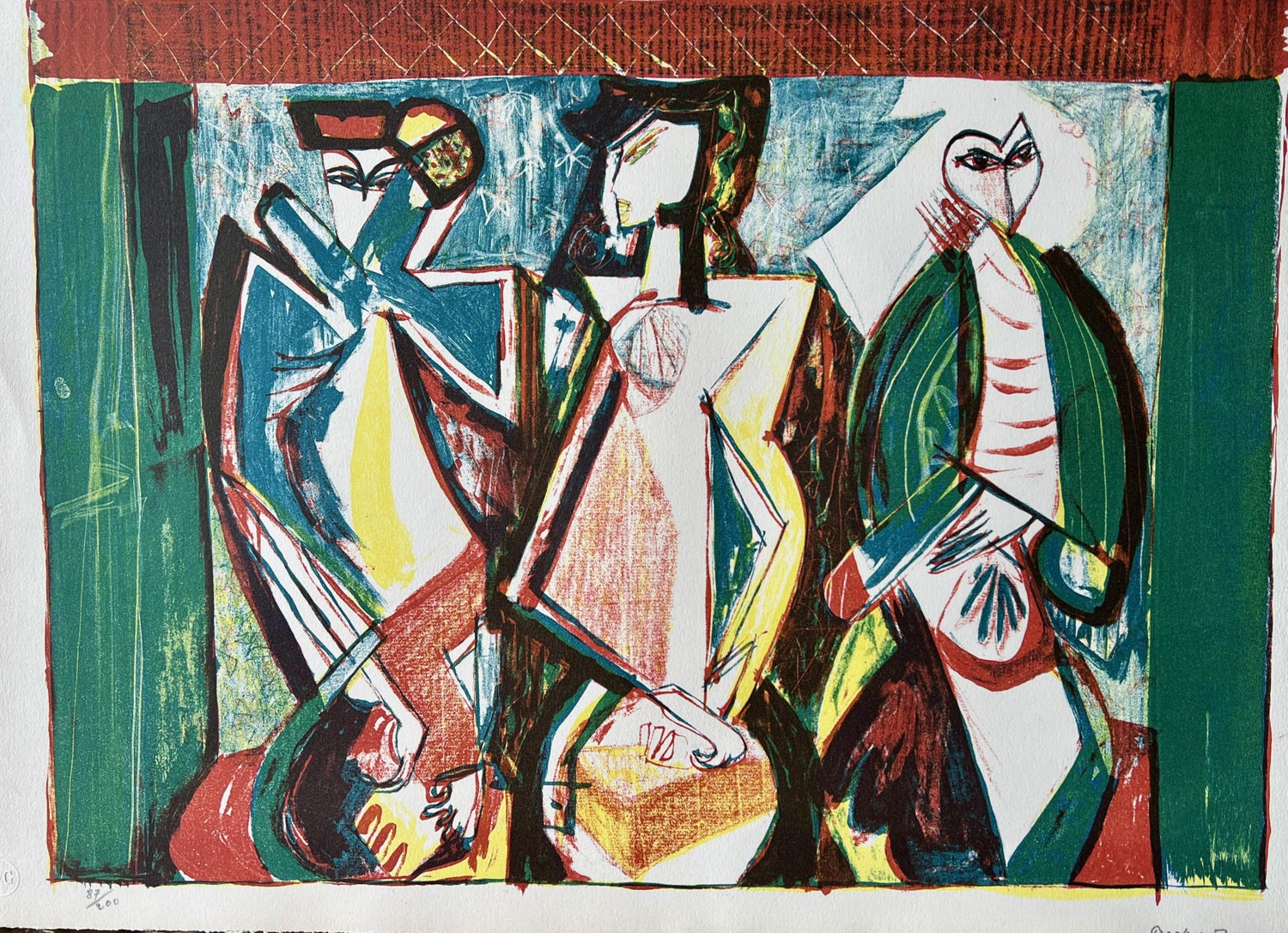 Abstract Expressionist Watercolor Painting Woodblock Political Poster Mel King
