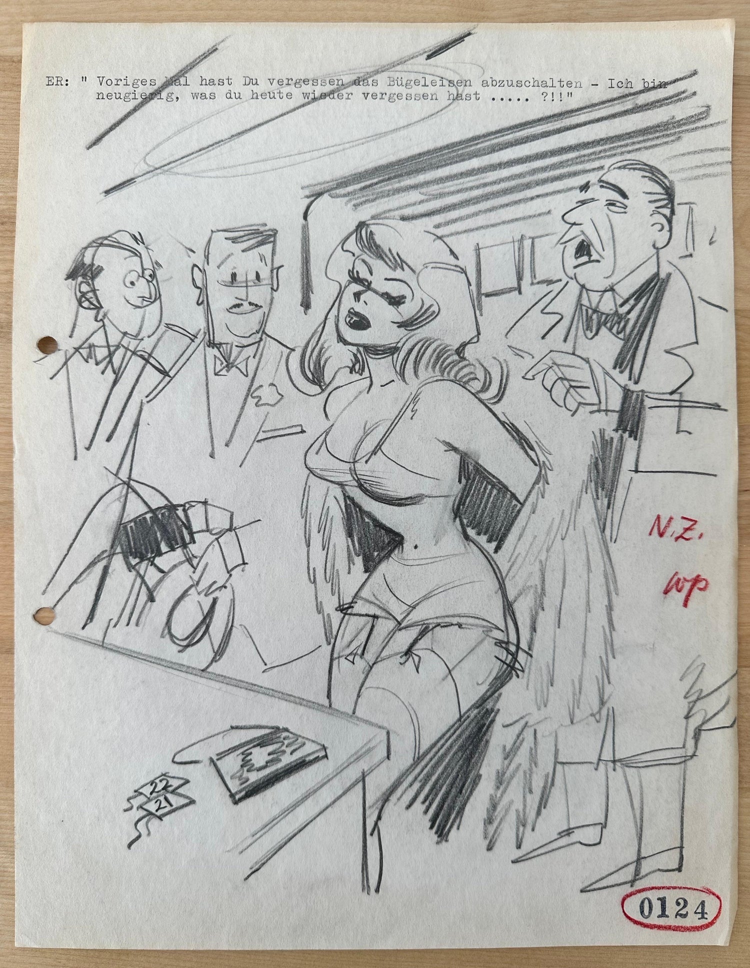 Rare 1950s Original Syndicated Ink Drawing Cartoon Strip Susie Q Smith Comic Art
