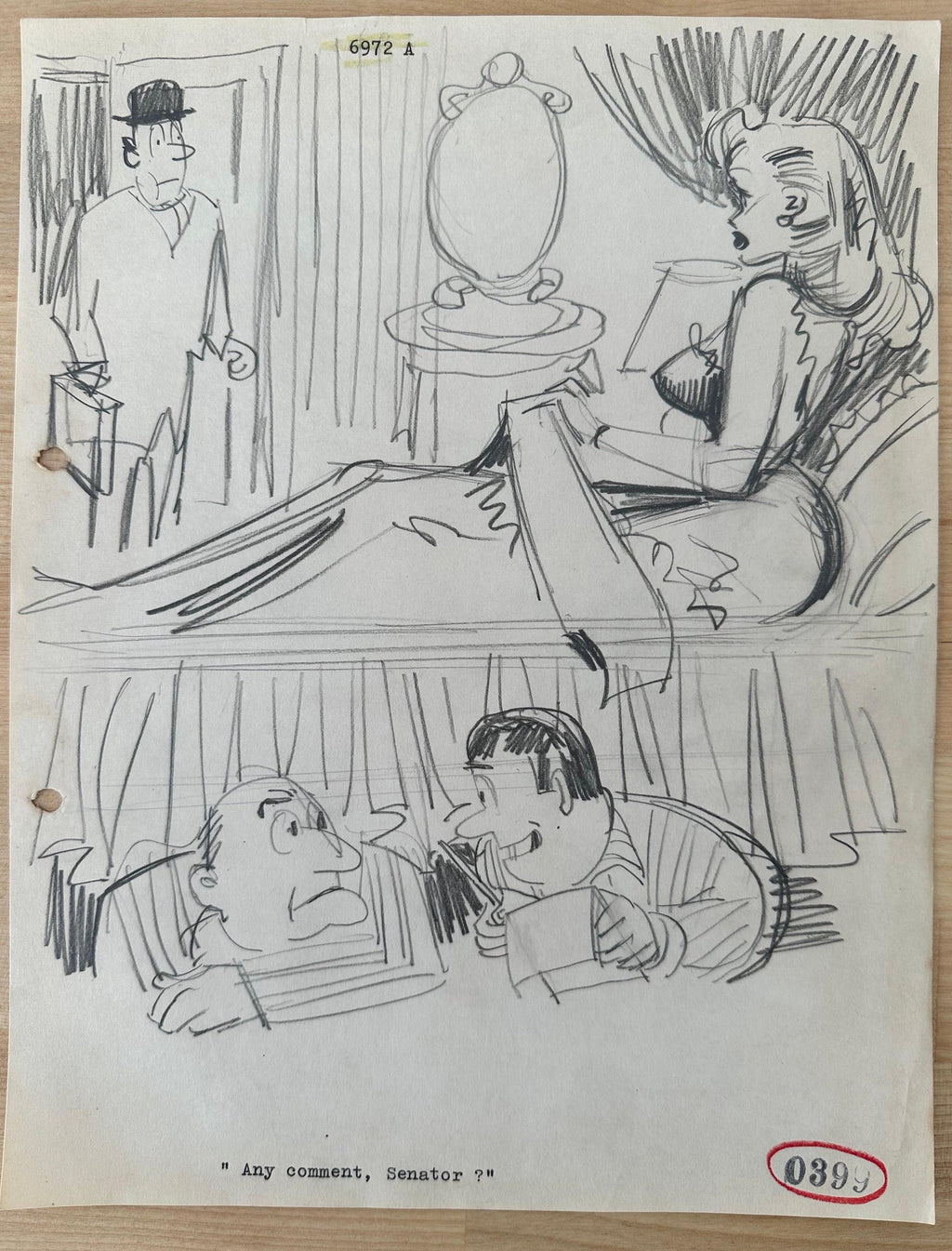 Vintage Golden Age Syndicated Ink Drawing Cartoon Strip Susie Q Smith Comic Art