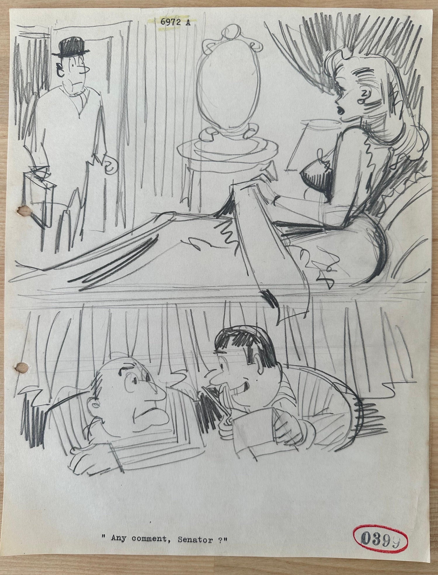 Vintage Golden Age Syndicated Ink Drawing Cartoon Strip Susie Q Smith Comic Art