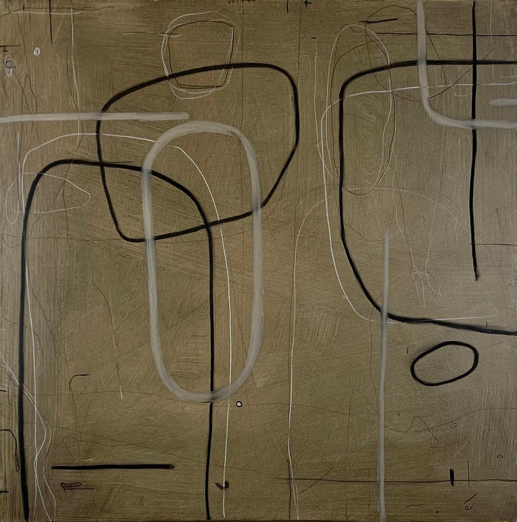 American Figurative Abstract Geometric Mixed Media Painting Judy Rifka