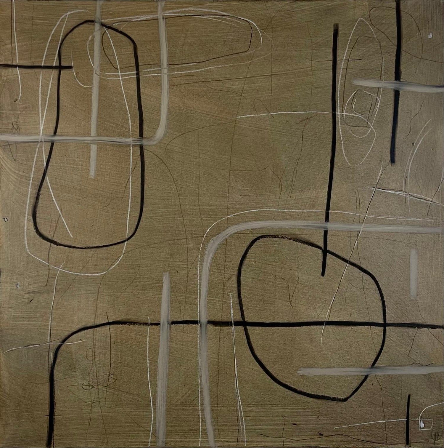 American Figurative Abstract Geometric Mixed Media Painting Judy Rifka